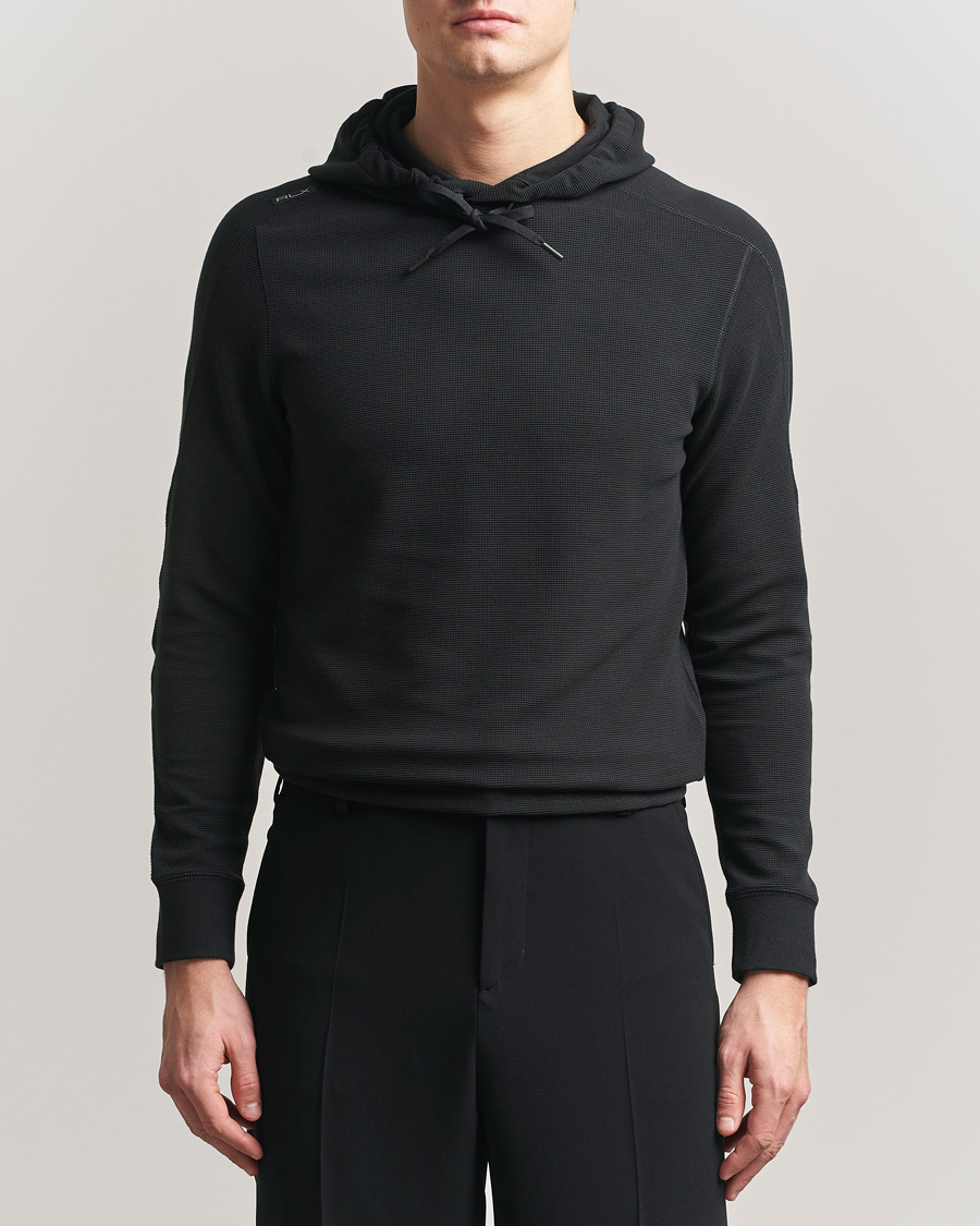 Men | Sweaters & Knitwear | RLX Ralph Lauren | Tech Waffle Hoodie Polo Black