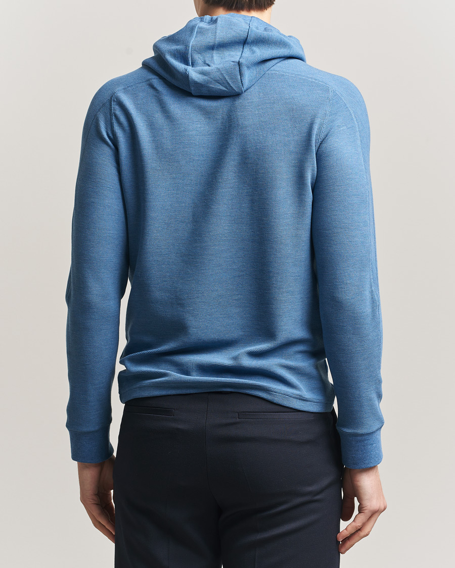 Men | Sweaters & Knitwear | RLX Ralph Lauren | Tech Waffle Hoodie Fog Blue Heather