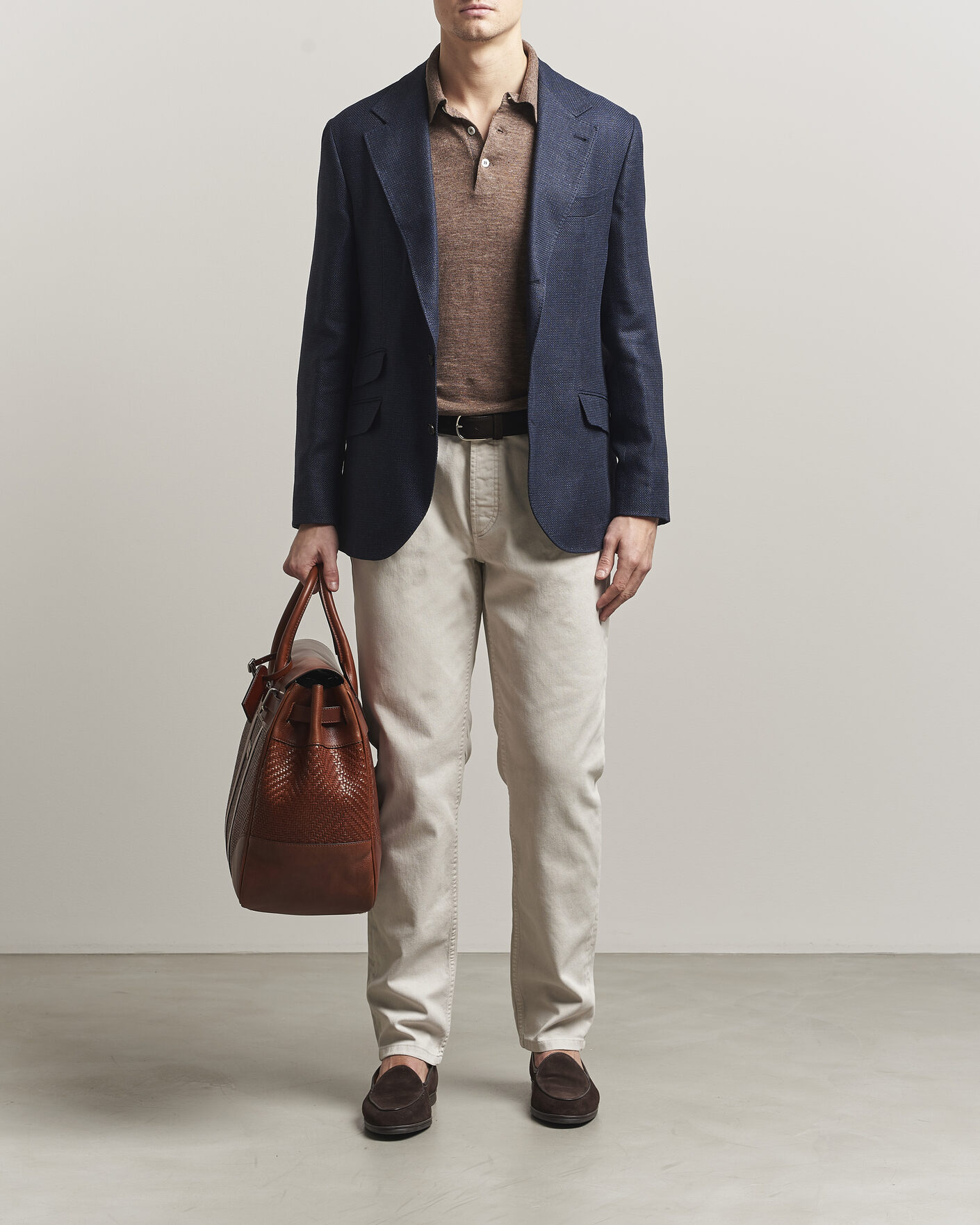 Men | Blazers | Brunello Cucinelli | Linen/Silk Hopsack Blazer Navy