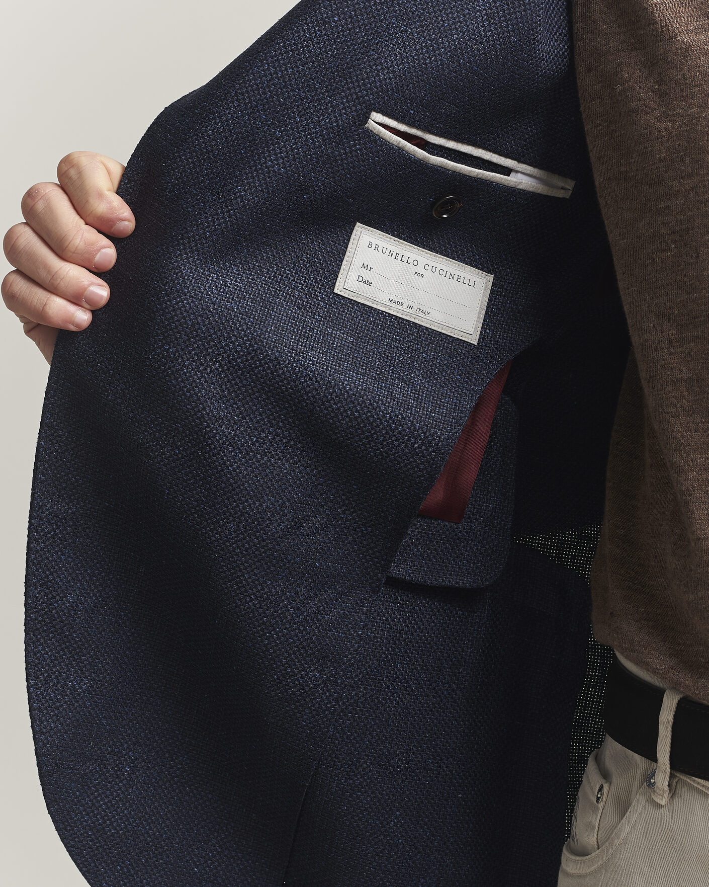 Men | Blazers | Brunello Cucinelli | Linen/Silk Hopsack Blazer Navy