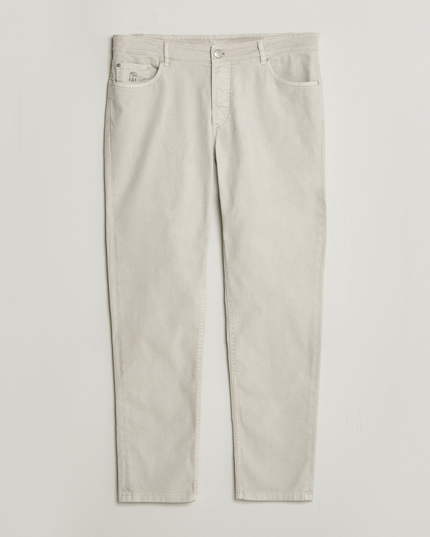 Men | Trousers | Brunello Cucinelli | Traditional Fit Bull Denim Pants Light Beige