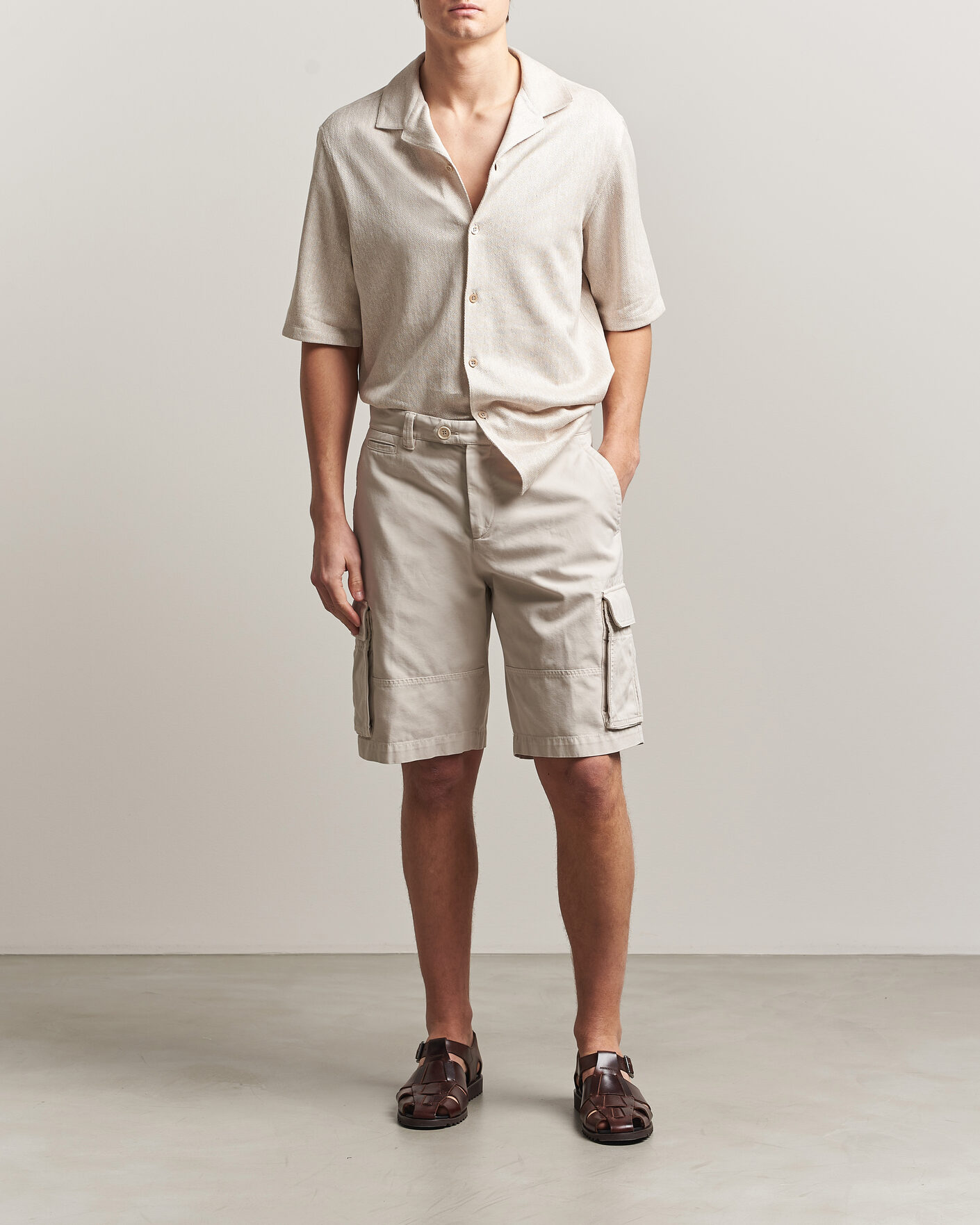 Men | Shorts | Brunello Cucinelli | Cotton Cargo Shorts Light Beige