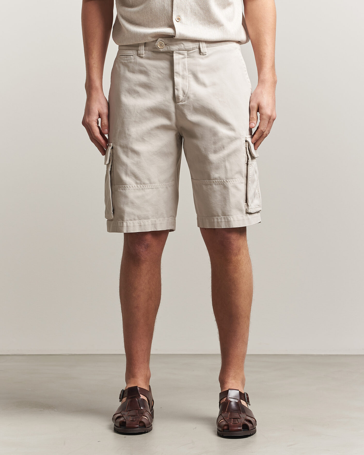 Men | Shorts | Brunello Cucinelli | Cotton Cargo Shorts Light Beige