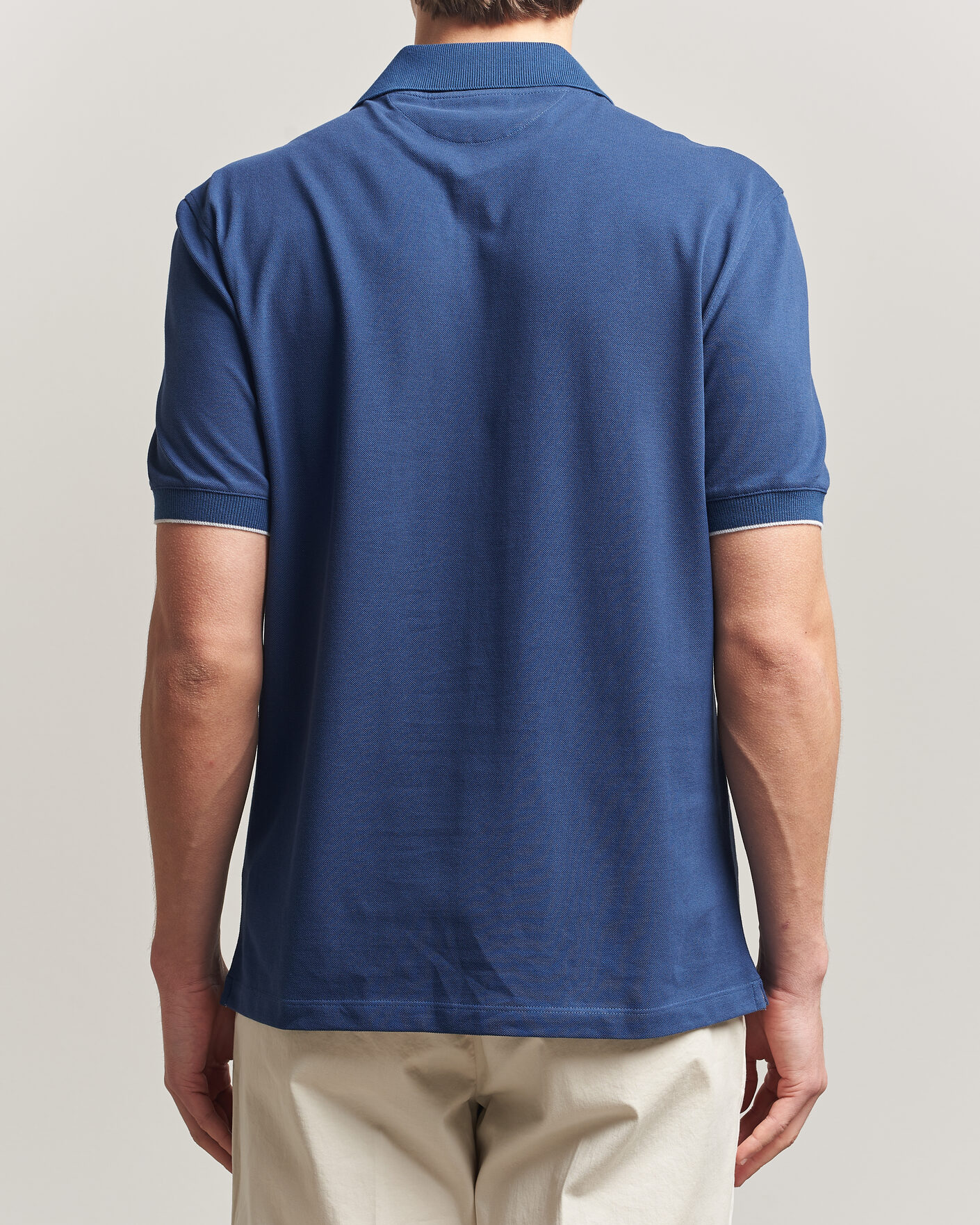 Men | Polo Shirts | Brunello Cucinelli | Short Sleeve Logo Polo Blue