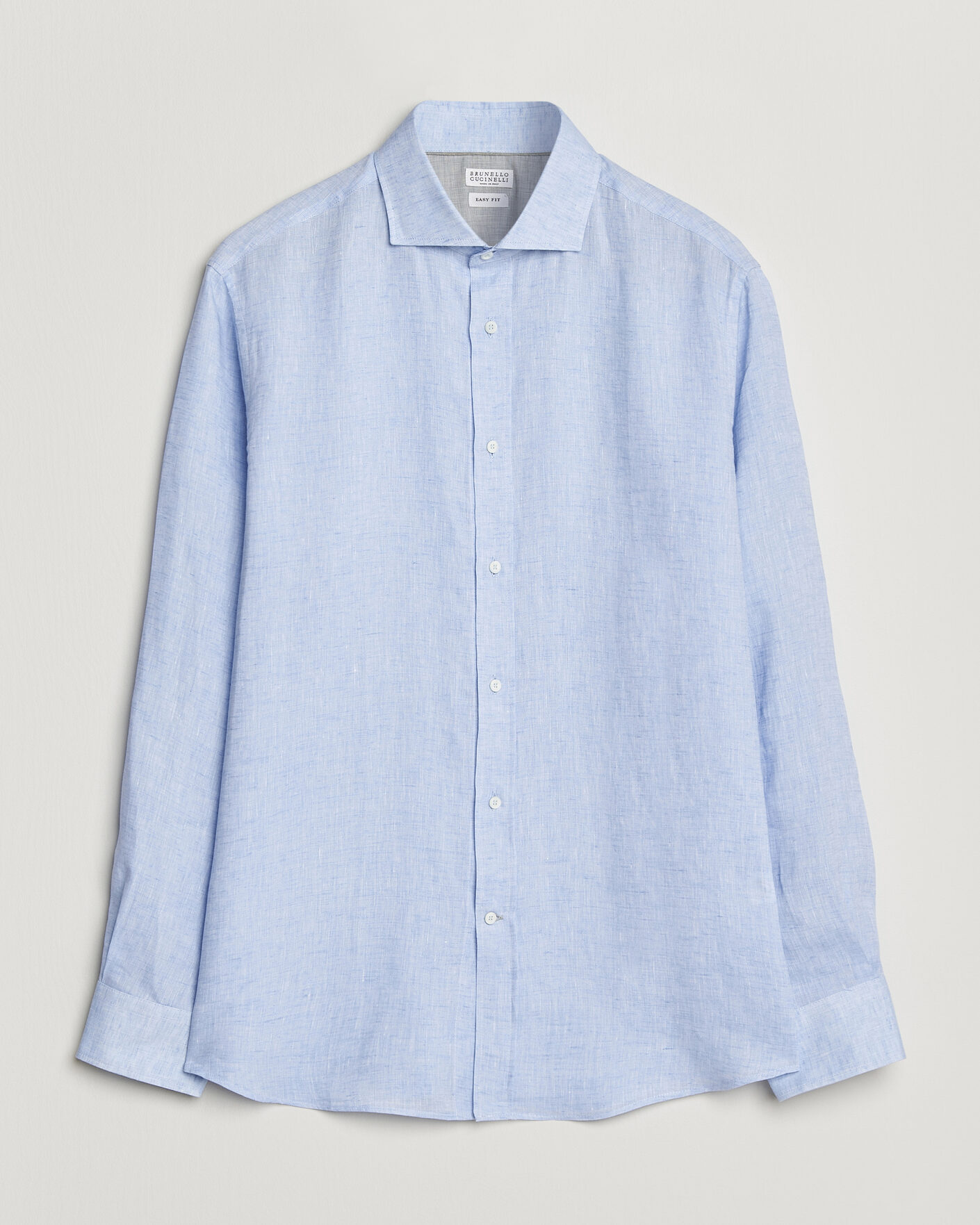Men | Shirts | Brunello Cucinelli | Easy Fit Linen Shirt Light Blue
