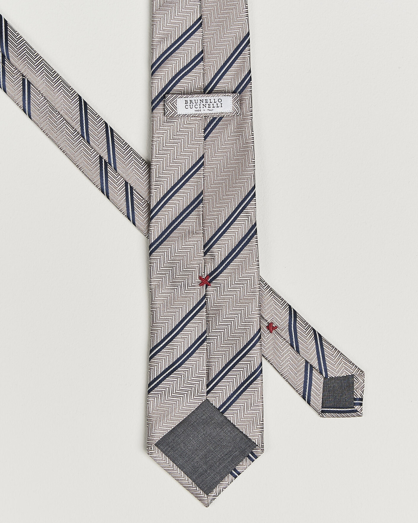 Men | Ties | Brunello Cucinelli | Regimental Stripe Silk Tie Brown