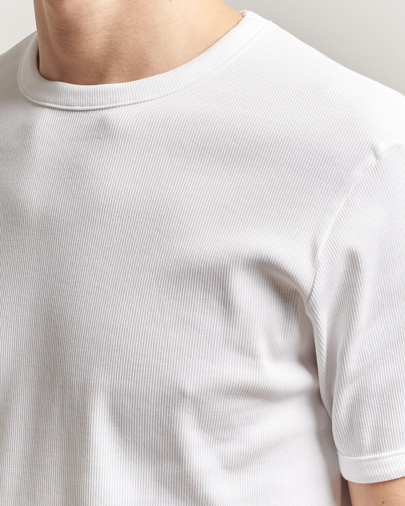 Men | T-Shirts | Bread & Boxers | Ribbed Crew Neck T-Shirt White