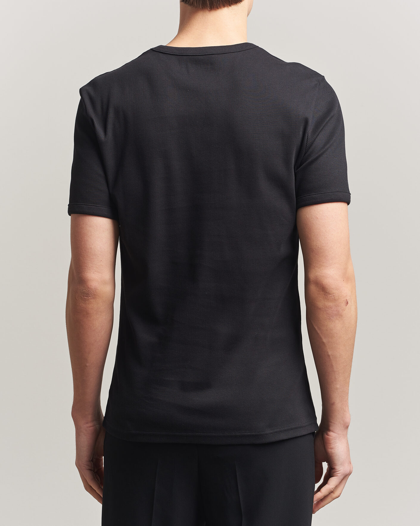 Men | T-Shirts | Bread & Boxers | Ribbed Crew Neck T-Shirt Black