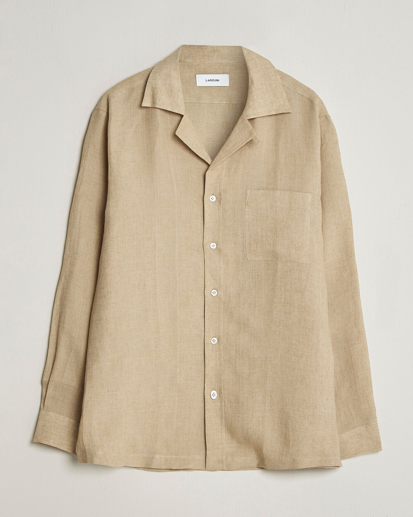 Men | Shirts | Lardini | Paul Linen Resort Shirt Beige