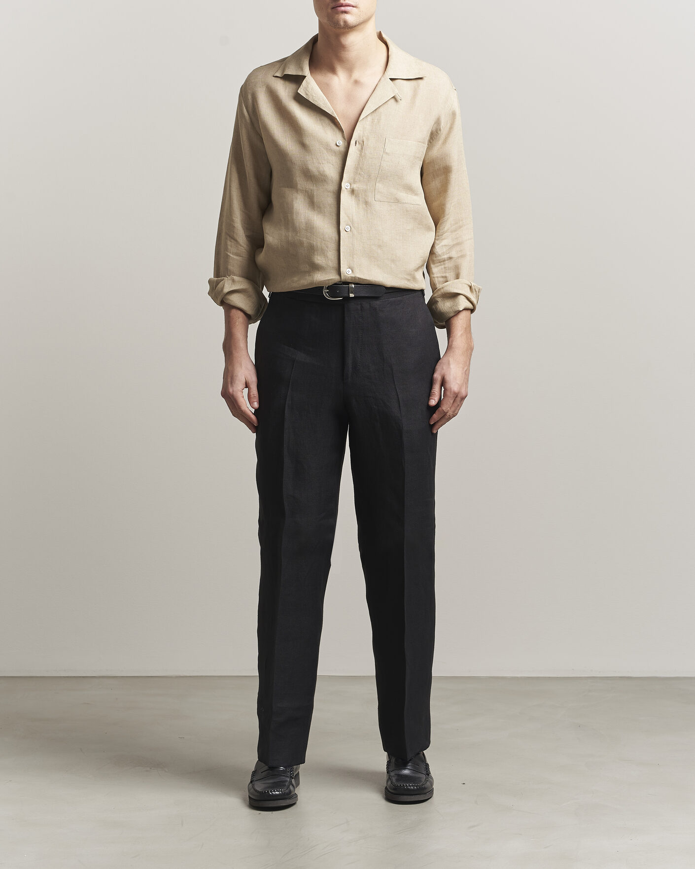 Men | Shirts | Lardini | Paul Linen Resort Shirt Beige