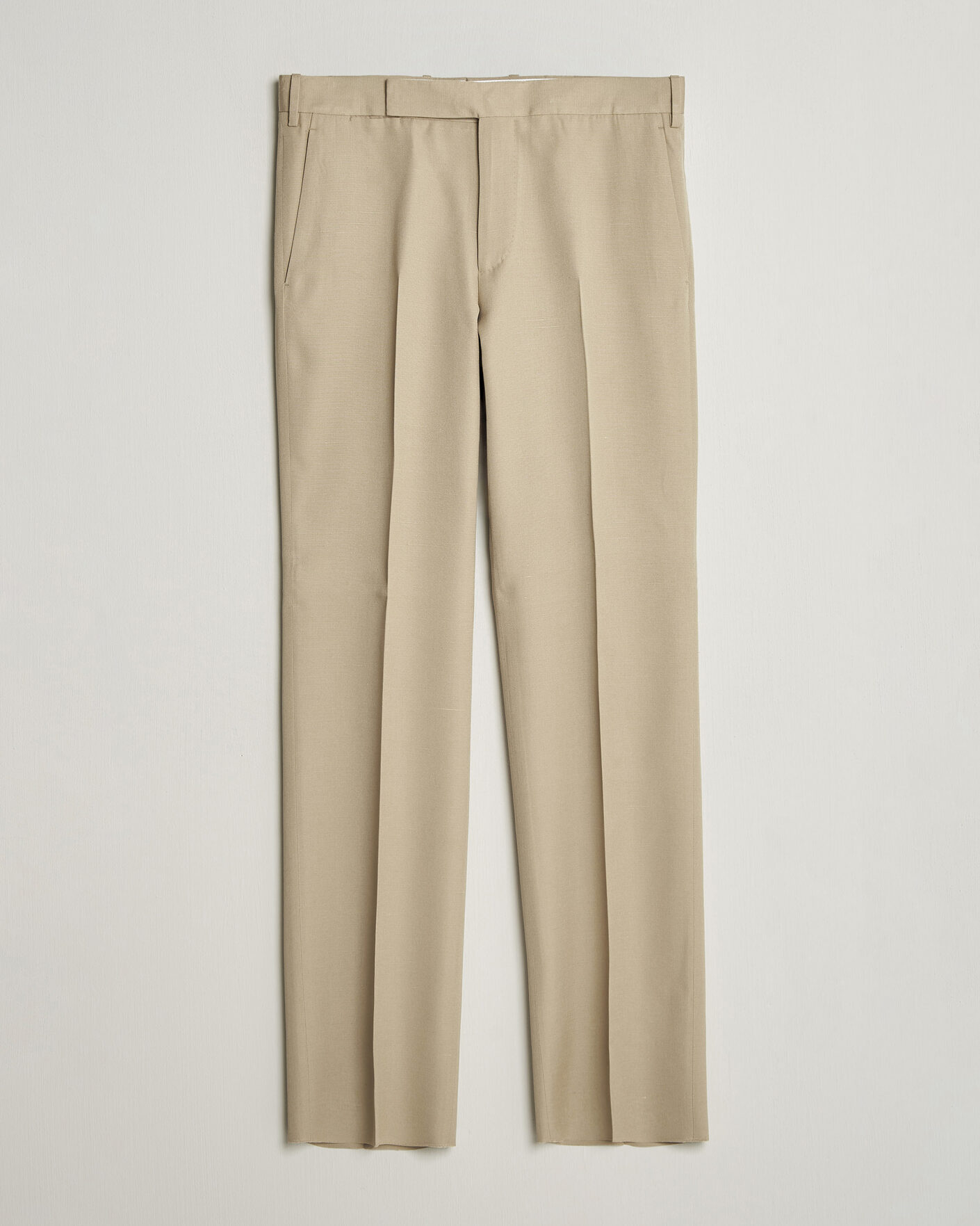 Men | Trousers | Lardini | Palu Straight Fit Viscose/Silk Trousers Beige