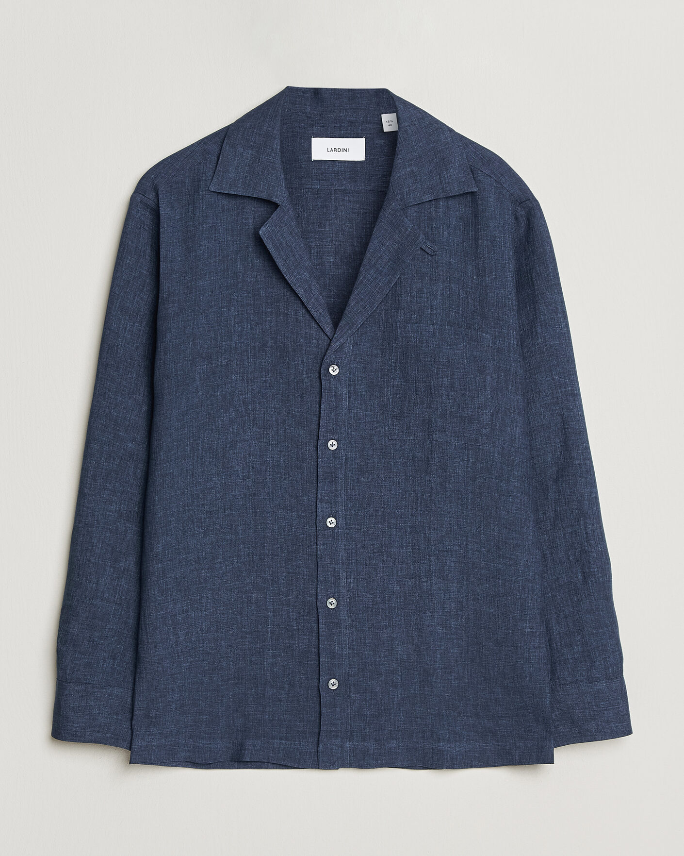 Men | Shirts | Lardini | Paul Linen Resort Shirt Dark Blue