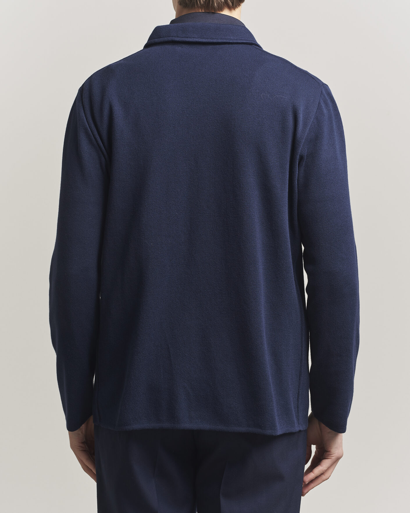 Men | Coats & Jackets | Lardini | Knitted Cotton Pocket Shirt Jacket Navy