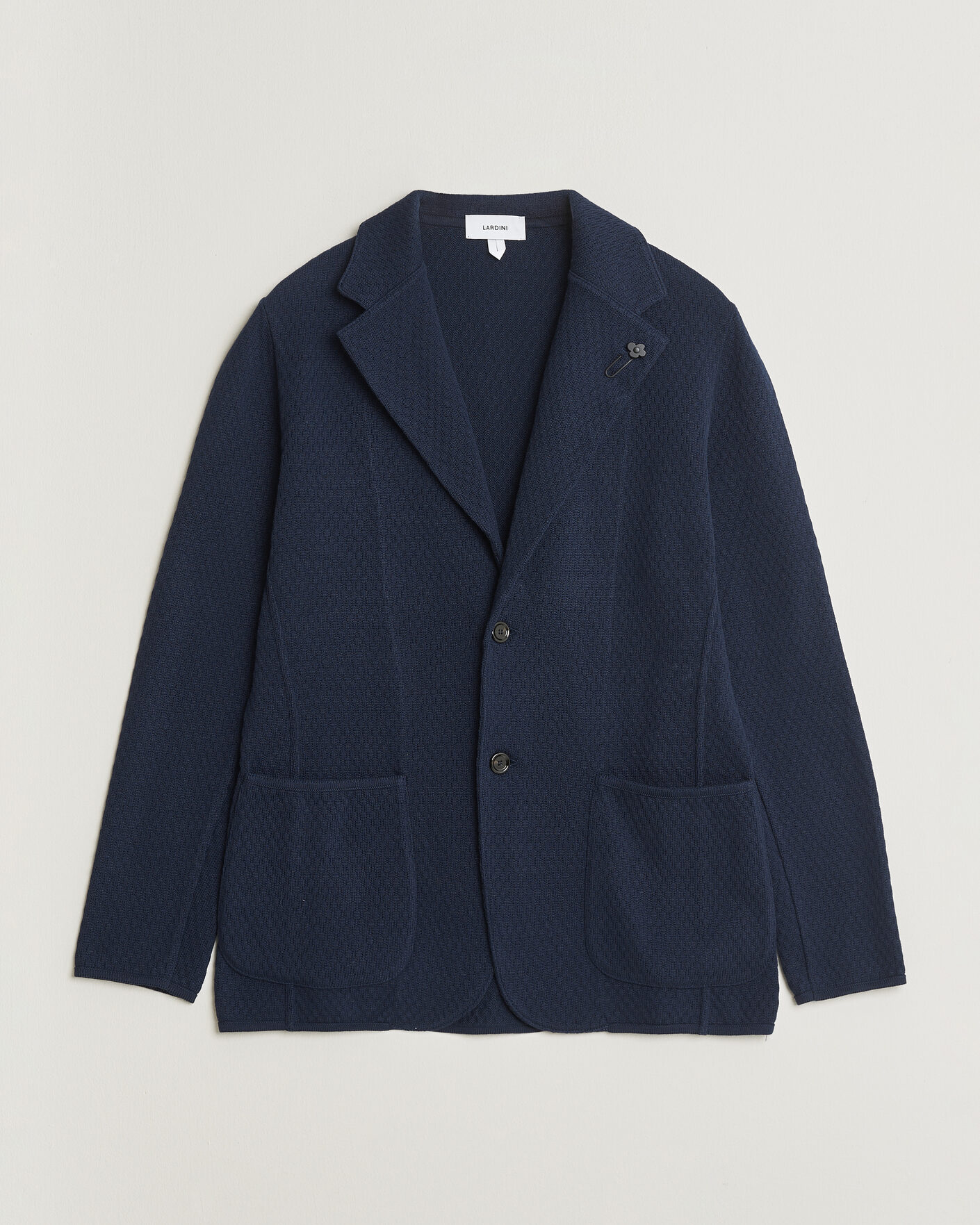 Men | Blazers | Lardini | Knitted Structure Cotton Blazer Navy