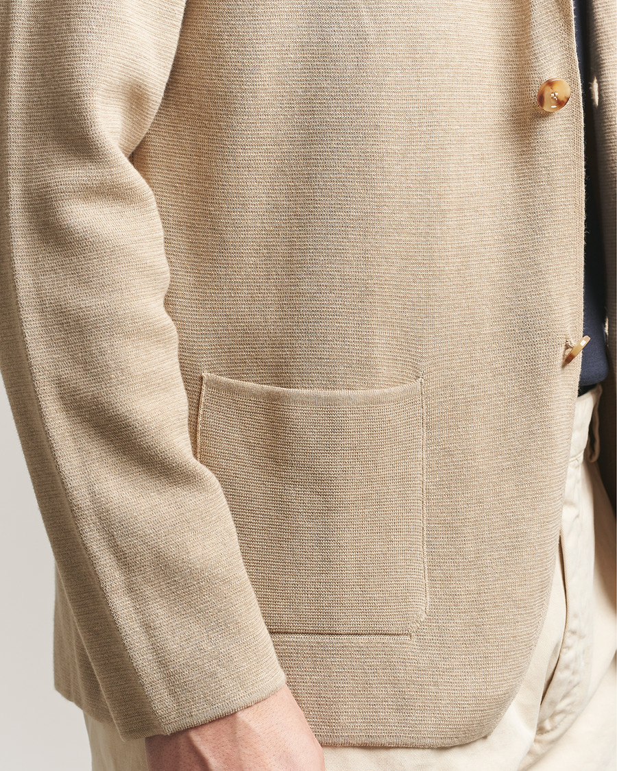 Men | Blazers | Lardini | Knitted Cotton Blazer Beige