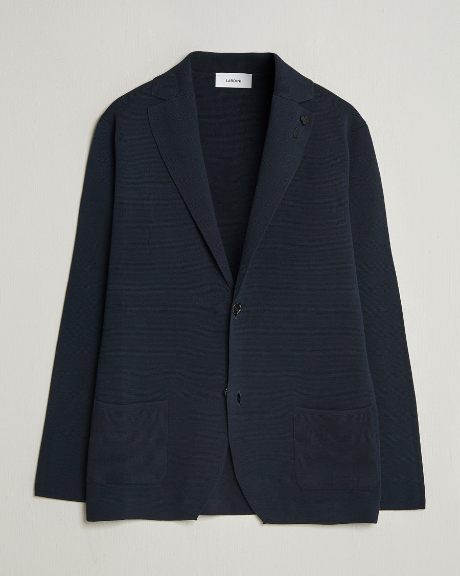 Men | Blazers | Lardini | Knitted Cotton Blazer Navy