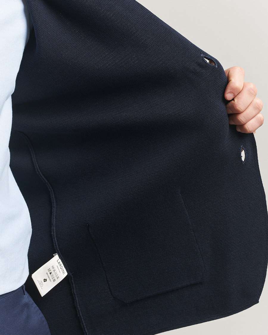 Men | Blazers | Lardini | Knitted Cotton Blazer Navy