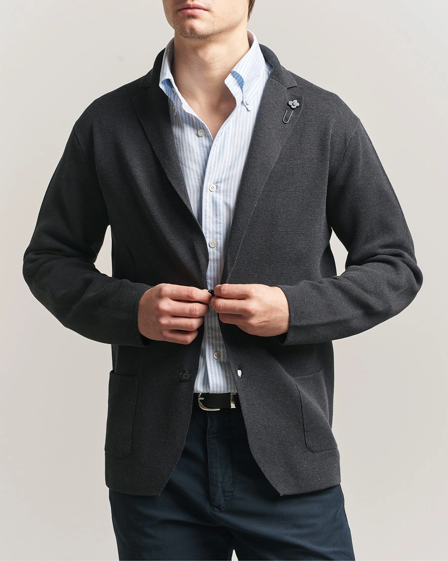 Men | Blazers | Lardini | Knitted Cotton Blazer Grey