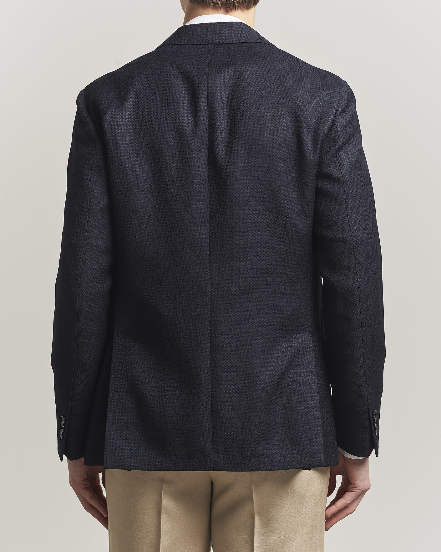 Men | Blazers | Lardini | Herringbone Light Wool Blazer Navy