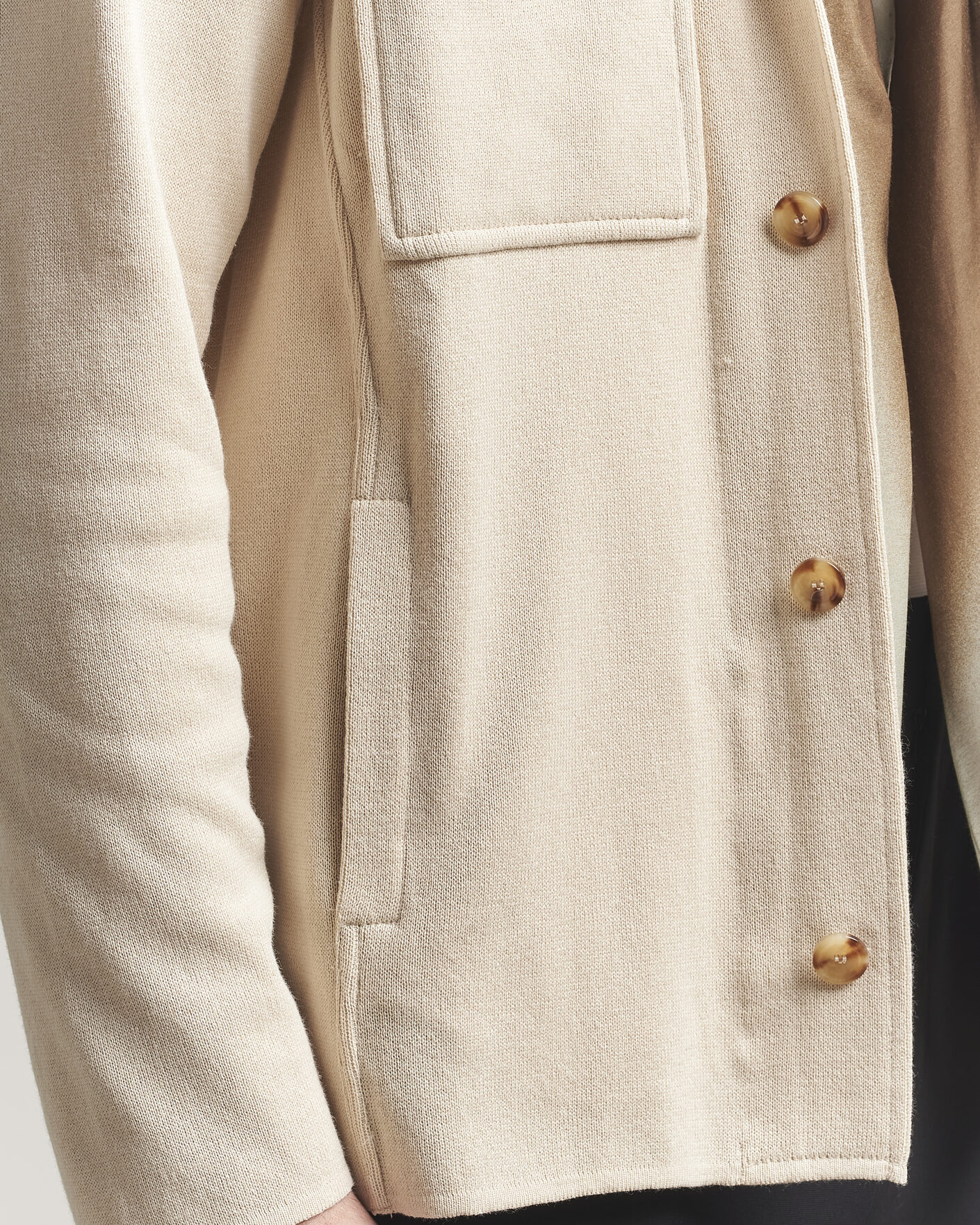 Men | Coats & Jackets | Lardini | Knitted Cotton Pocket Shirt Jacket Beige