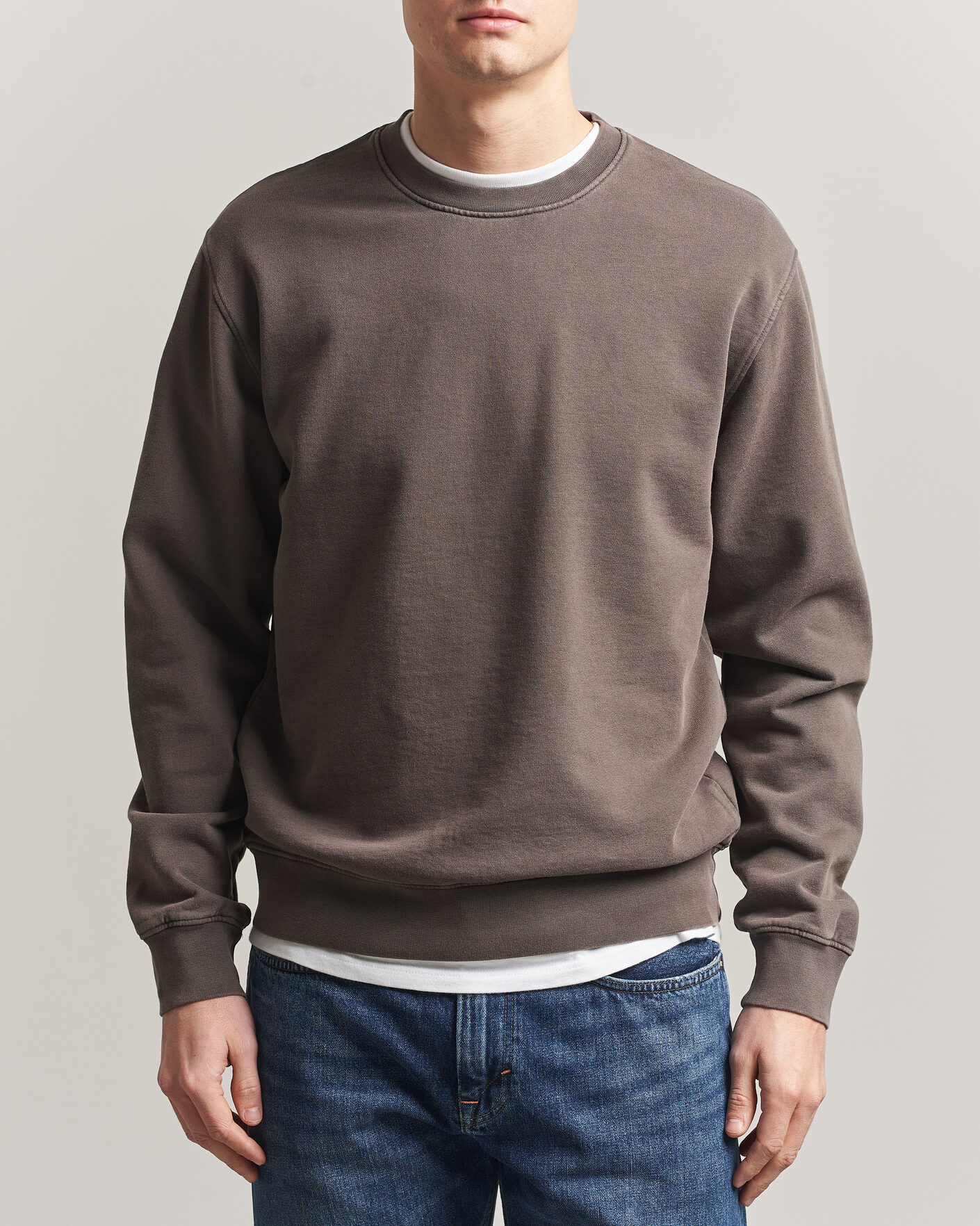 Men | Sweaters & Knitwear | Colorful Standard | Classic Organic Crew Neck Sweat Fade Mud