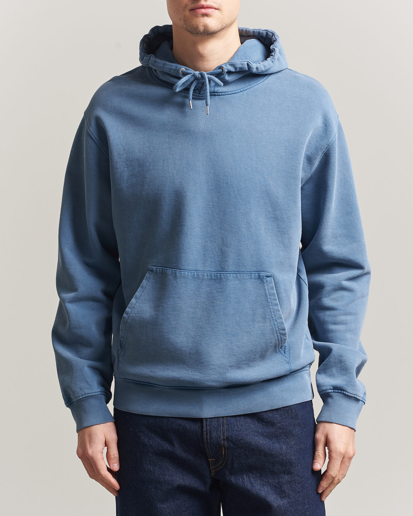 Men | Sweaters & Knitwear | Colorful Standard | Classic Organic Hood Faded Indigo