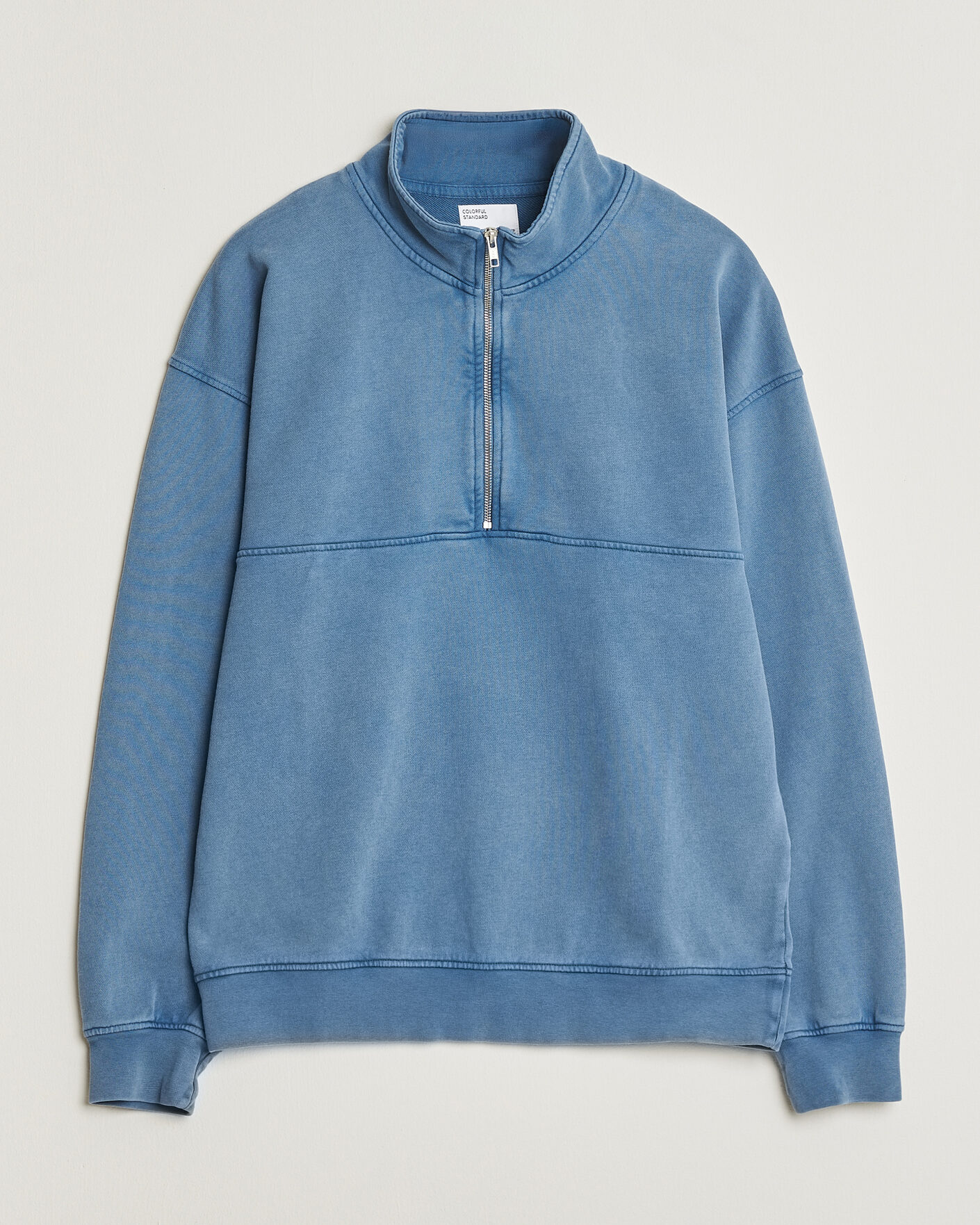 Men | Sweaters & Knitwear | Colorful Standard | Classic Organic Half-Zip Faded Indigo