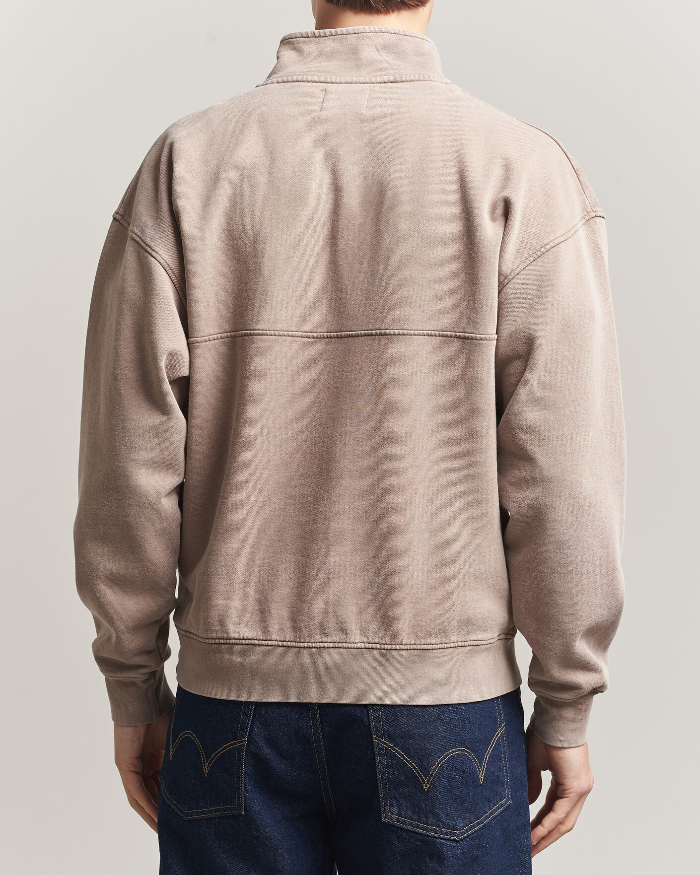 Men | Sweaters & Knitwear | Colorful Standard | Classic Organic Half-Zip Faded Khaki