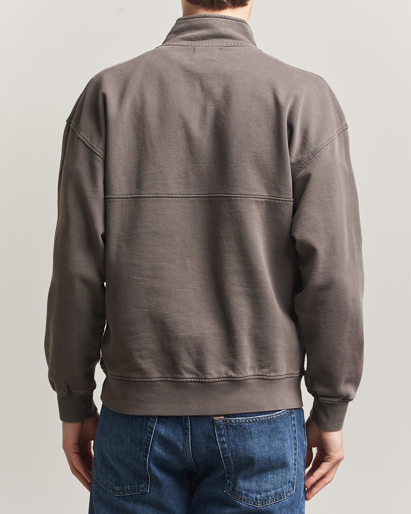 Men | Sweaters & Knitwear | Colorful Standard | Classic Organic Half-Zip Faded Mud