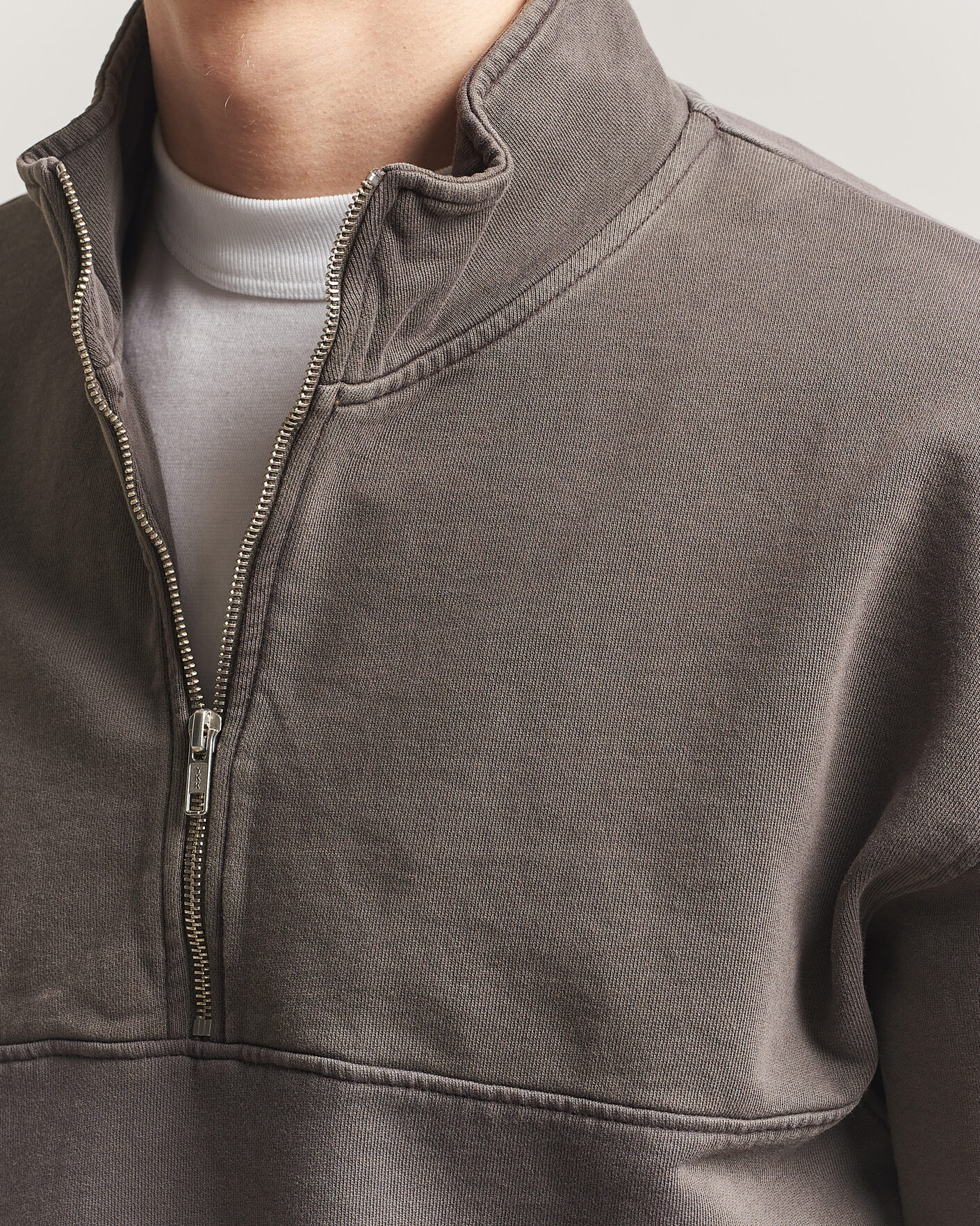 Men | Sweaters & Knitwear | Colorful Standard | Classic Organic Half-Zip Faded Mud
