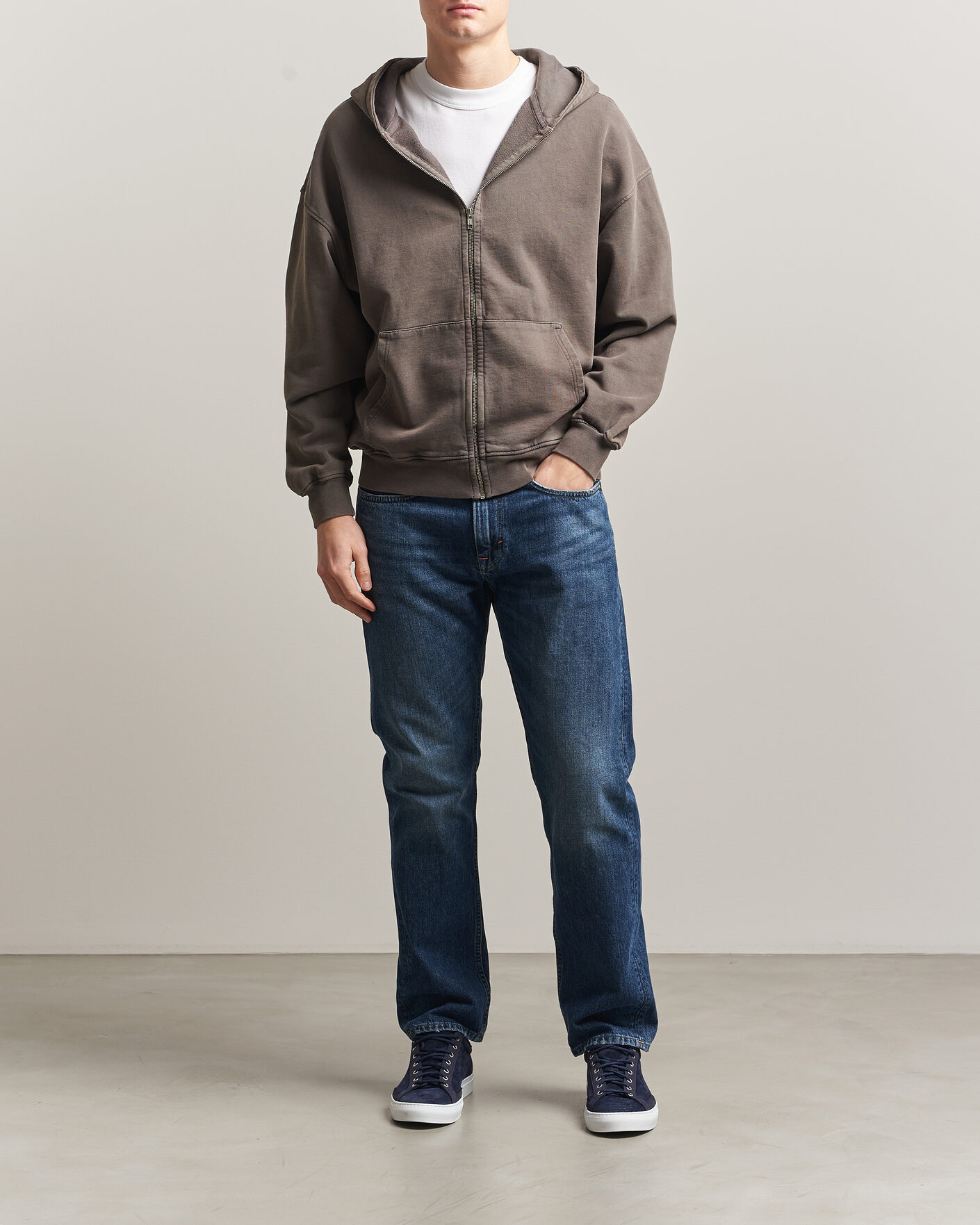 Men | Sweaters & Knitwear | Colorful Standard | Classic Organic Full Zip Hoodie Faded Mud