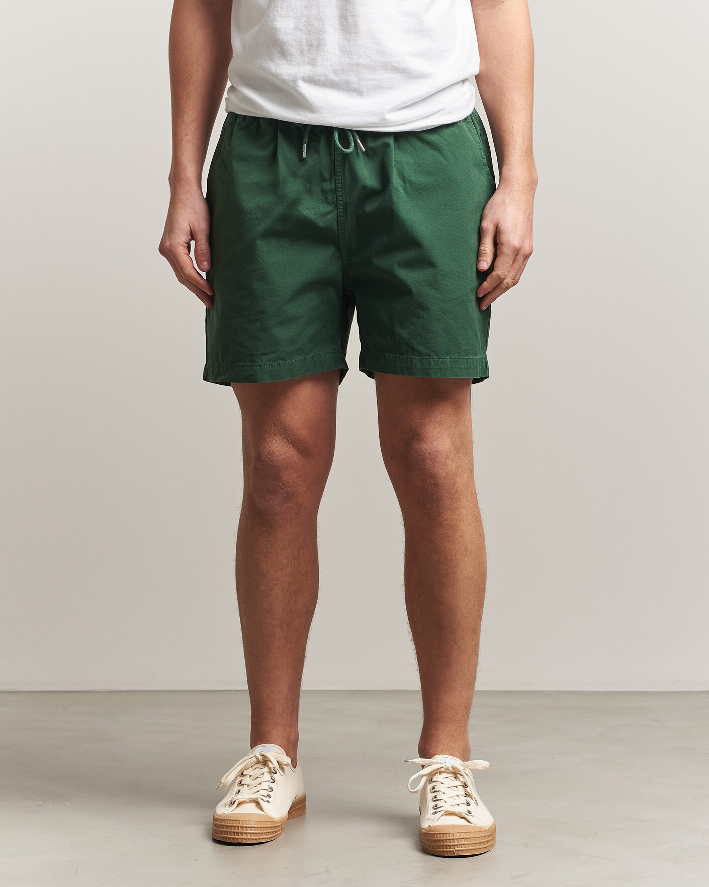 Men | Shorts | Colorful Standard | Classic Organic Twill Drawstring Shorts Emerald Green