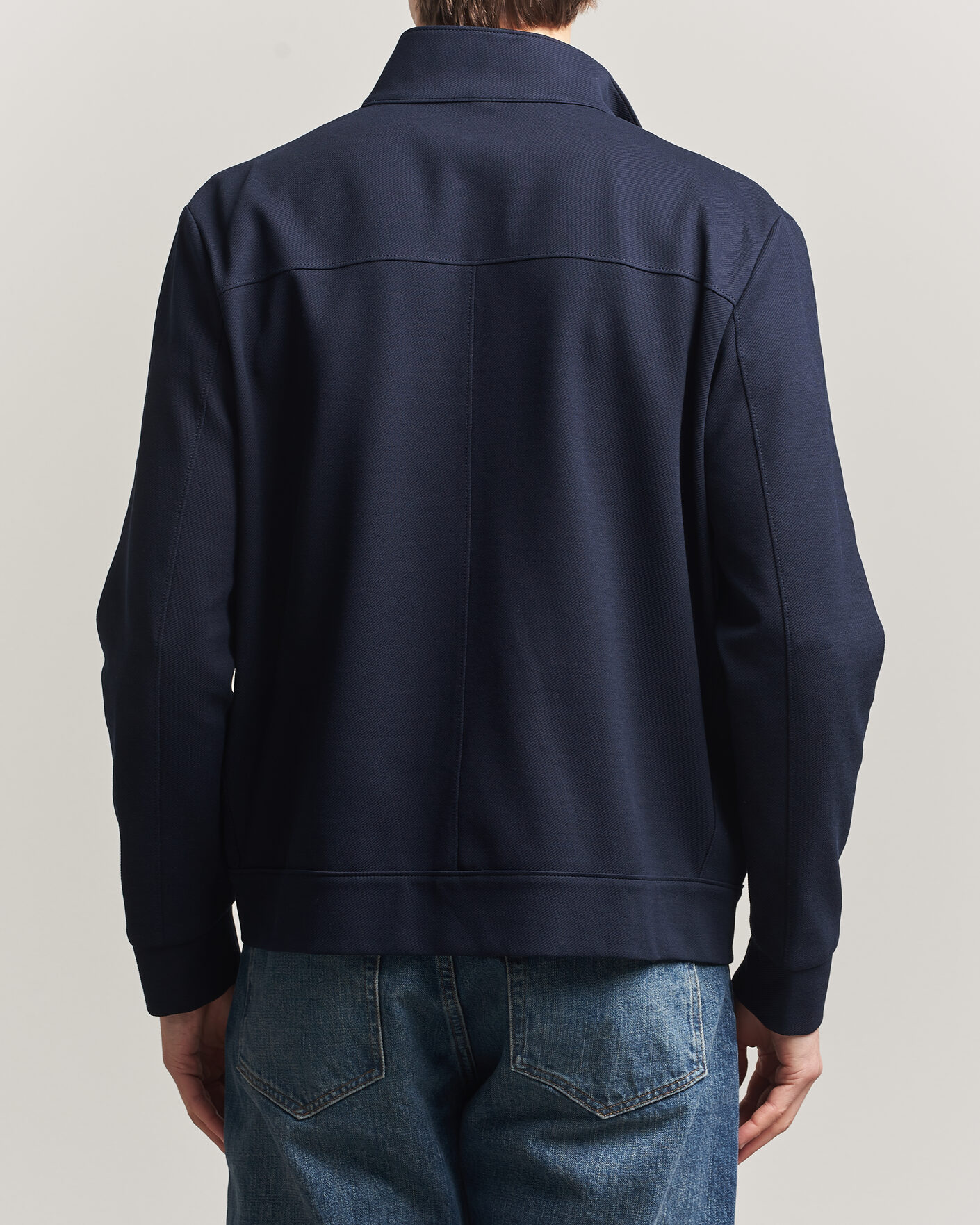 Men | Coats & Jackets | Harris Wharf London | Loro Piana Cavalry Twill Harrington Jacket Navy Blue