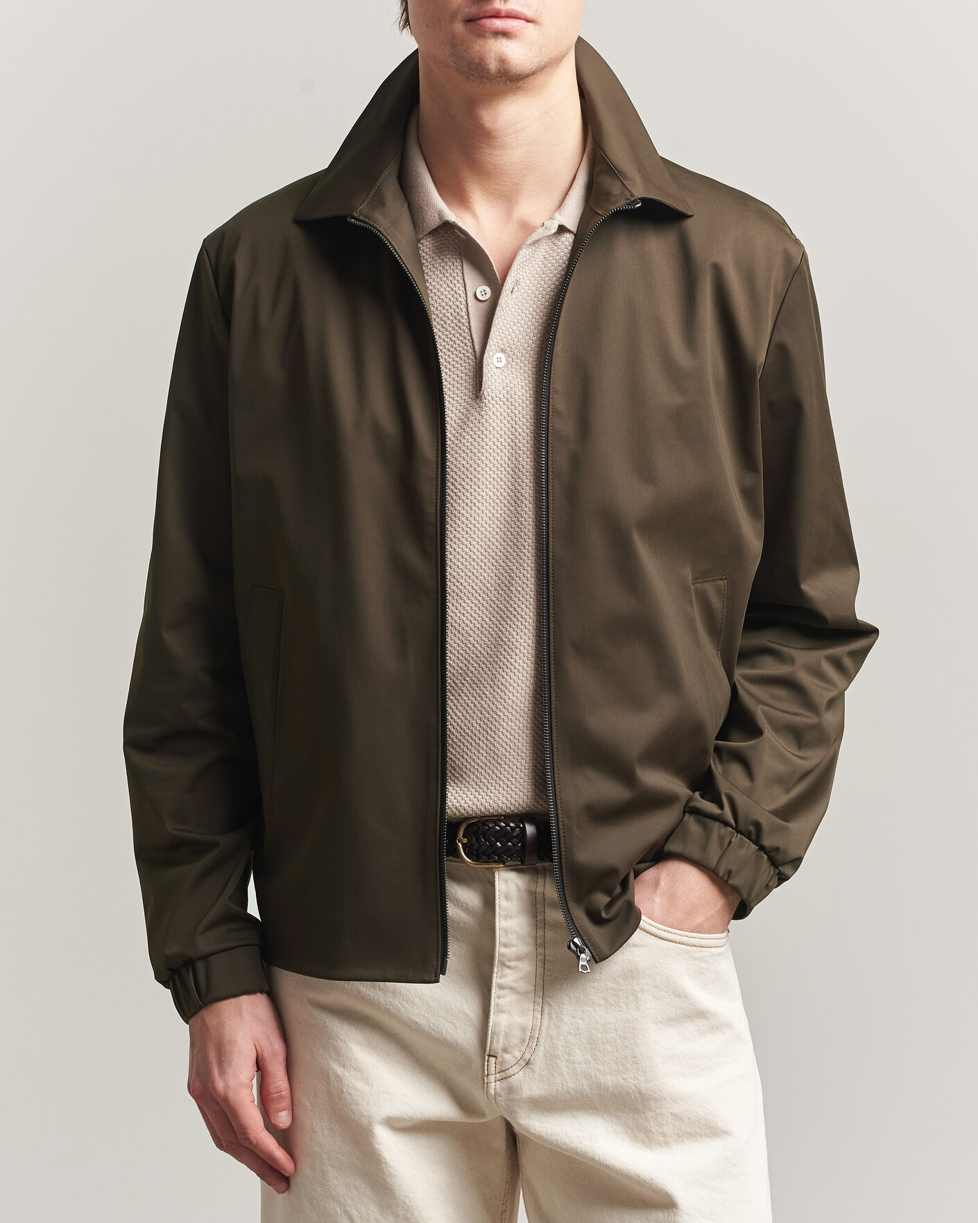 Men | Coats & Jackets | Harris Wharf London | Light Technic Short Jacket Dark Brown
