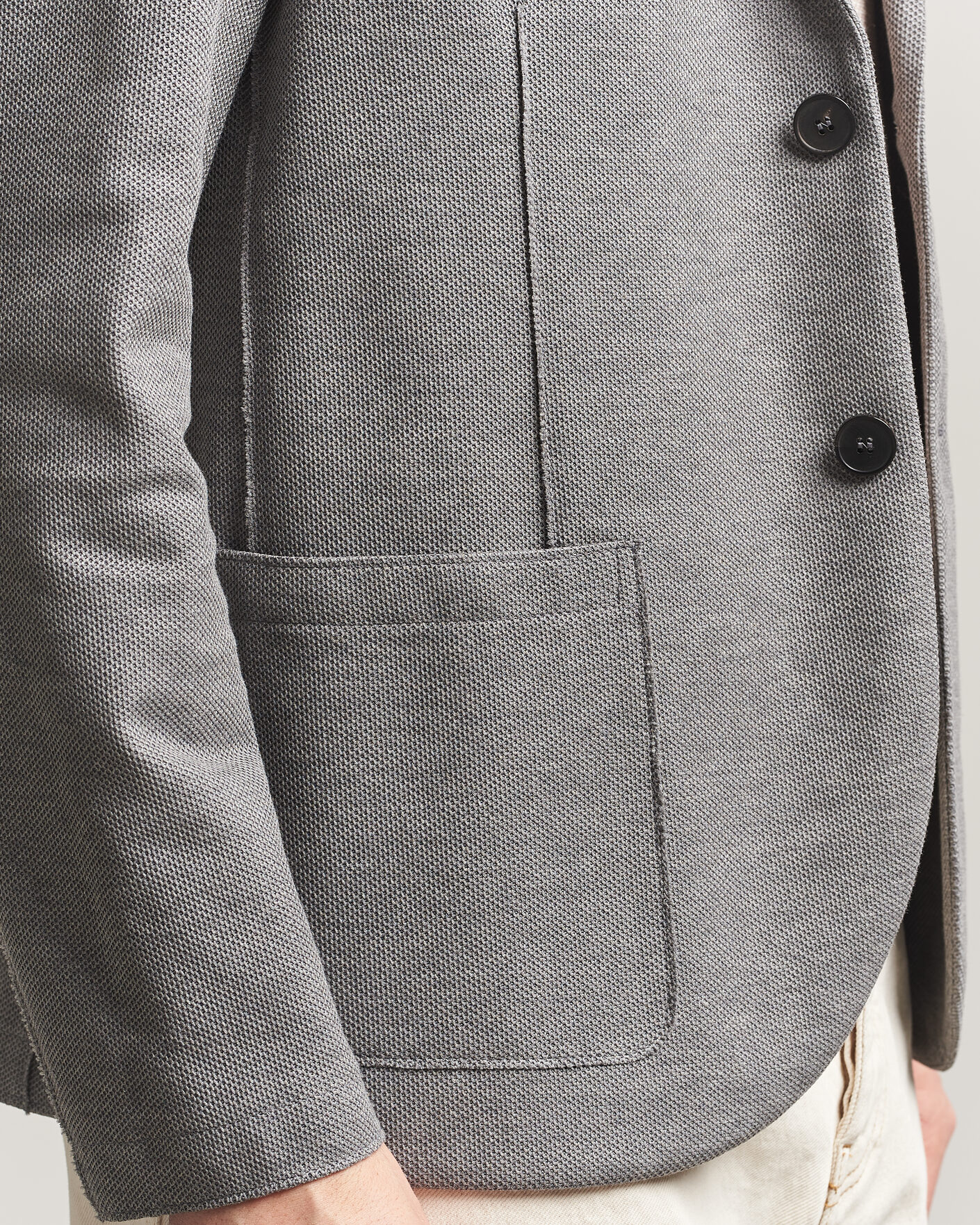 Men | Blazers | Harris Wharf London | Loro Piana Honey Comb Blazer Light Grey