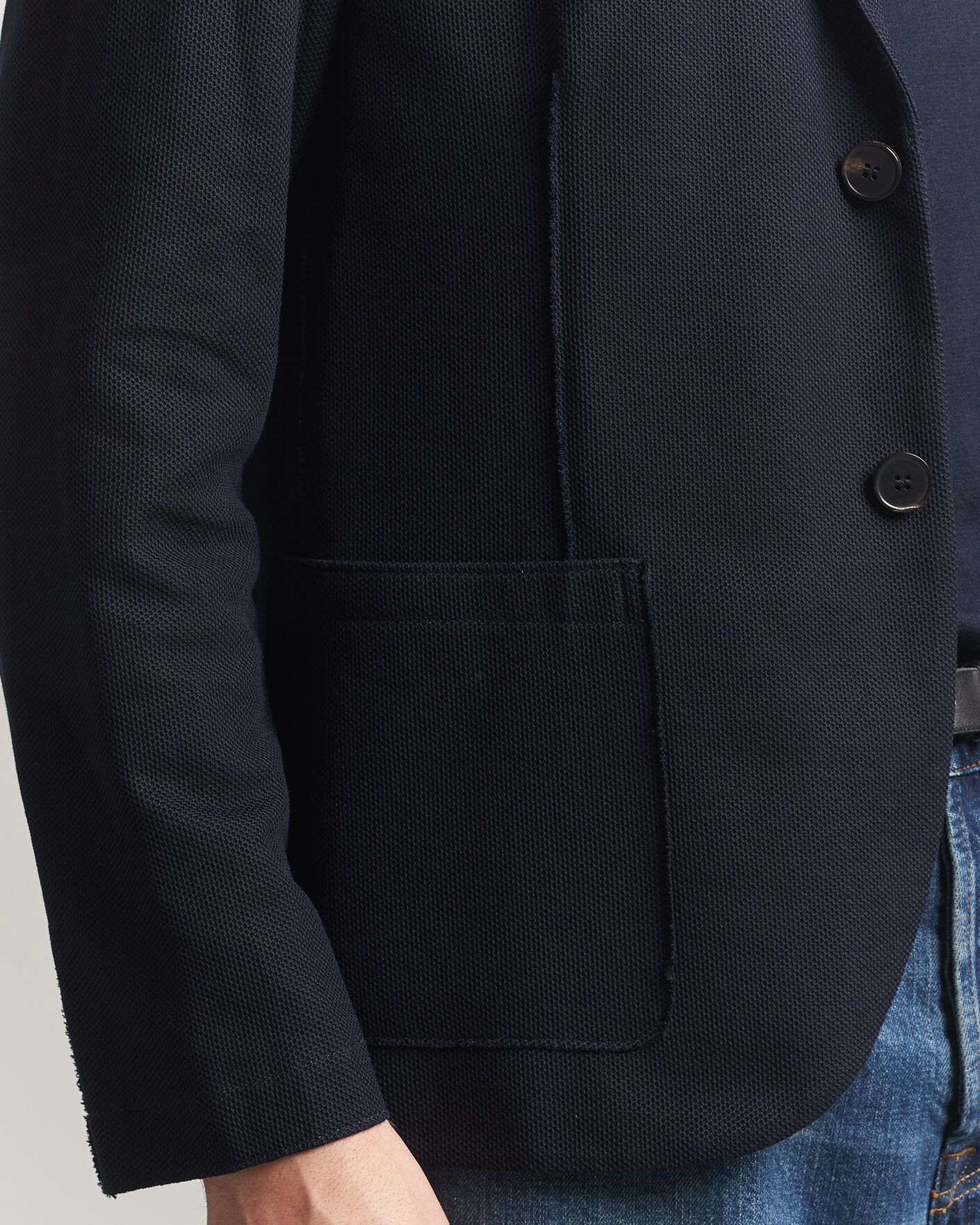 Men | Blazers | Harris Wharf London | Loro Piana Honey Comb Blazer Navy Blue