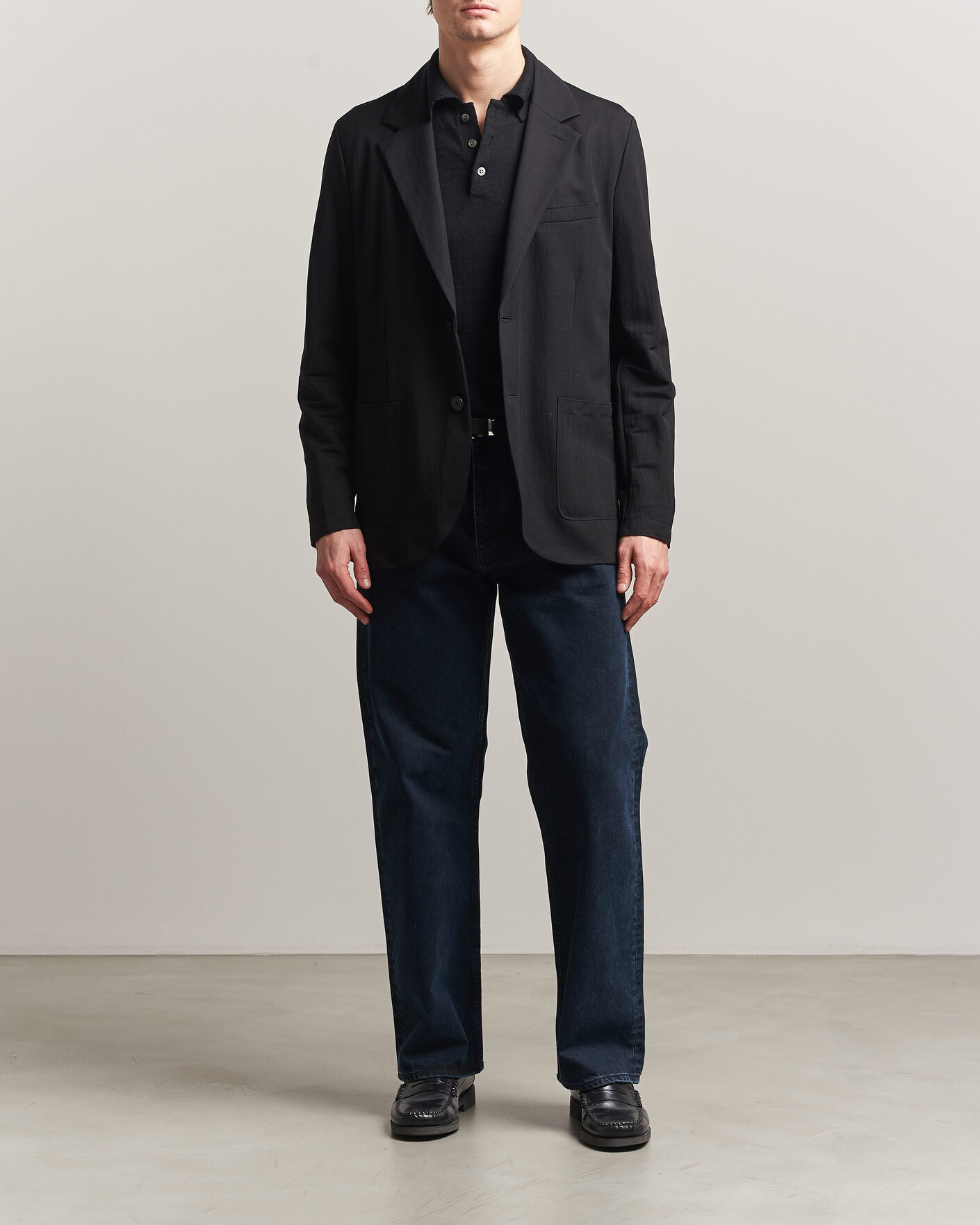 Men | Blazers | Harris Wharf London | Rayon Travel Blazer Black