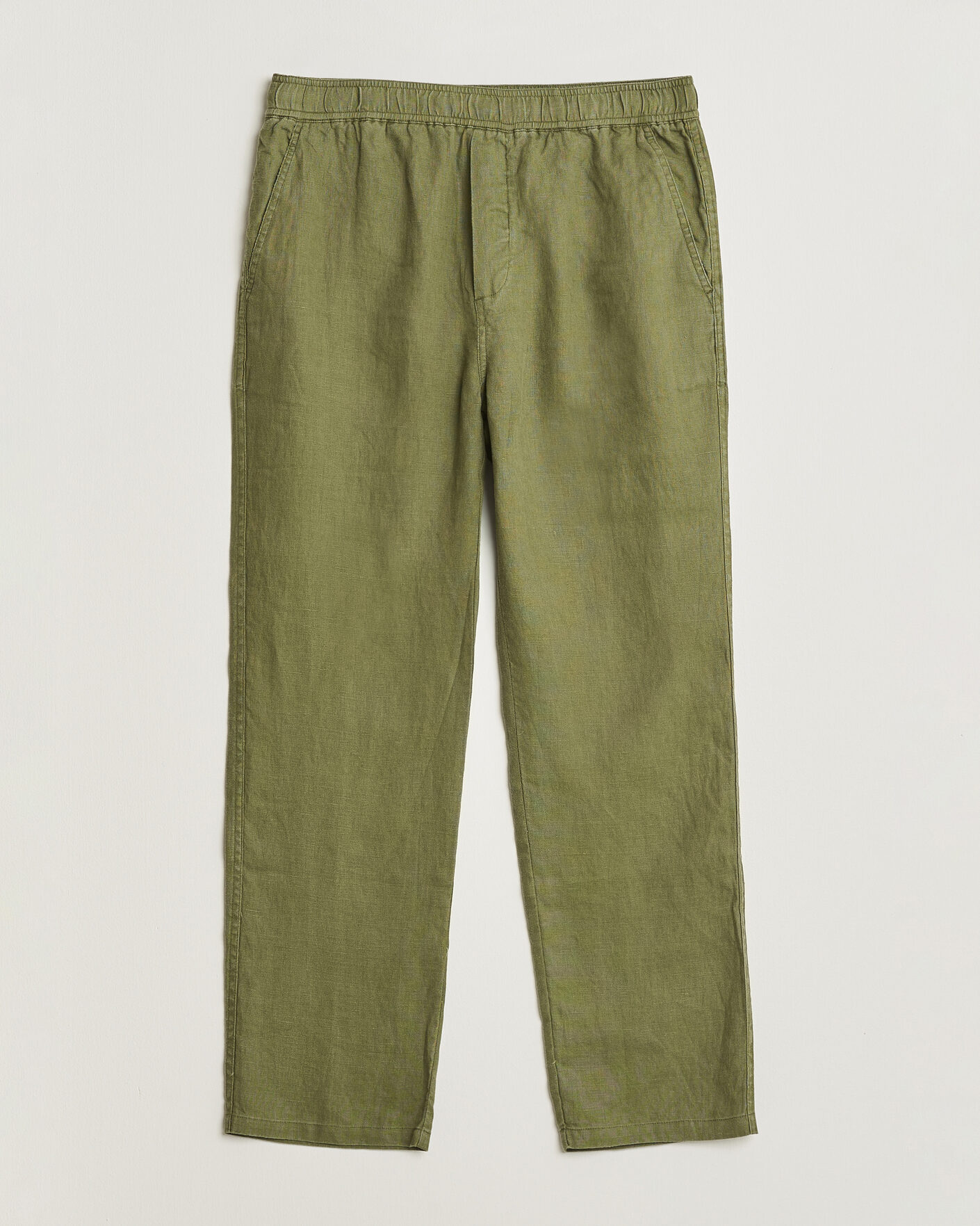 Men | Trousers | Samsøe Samsøe | Jabari Linen Drawstring Trousers Burnt Olive
