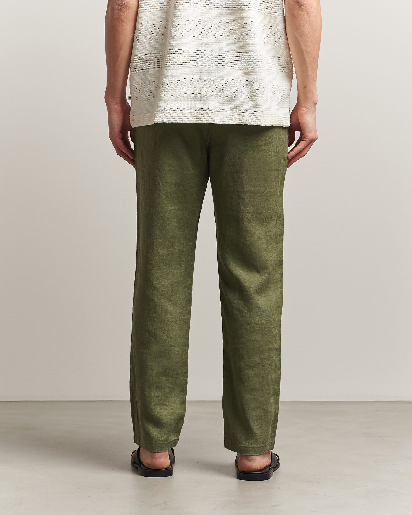 Men | Trousers | Samsøe Samsøe | Jabari Linen Drawstring Trousers Burnt Olive