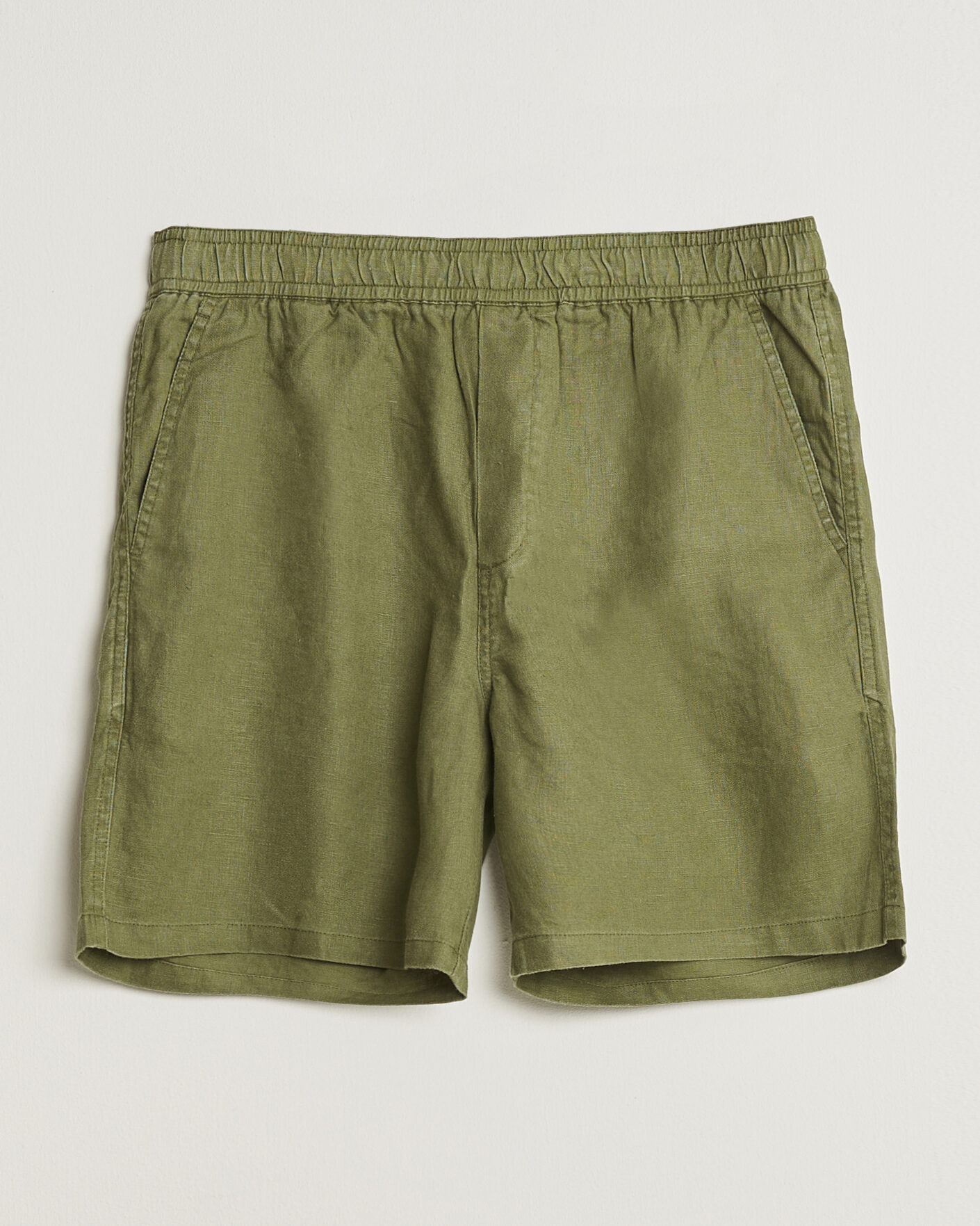 Men | Shorts | Samsøe Samsøe | Jabari Linen Drawstring Shorts Burnt Olive
