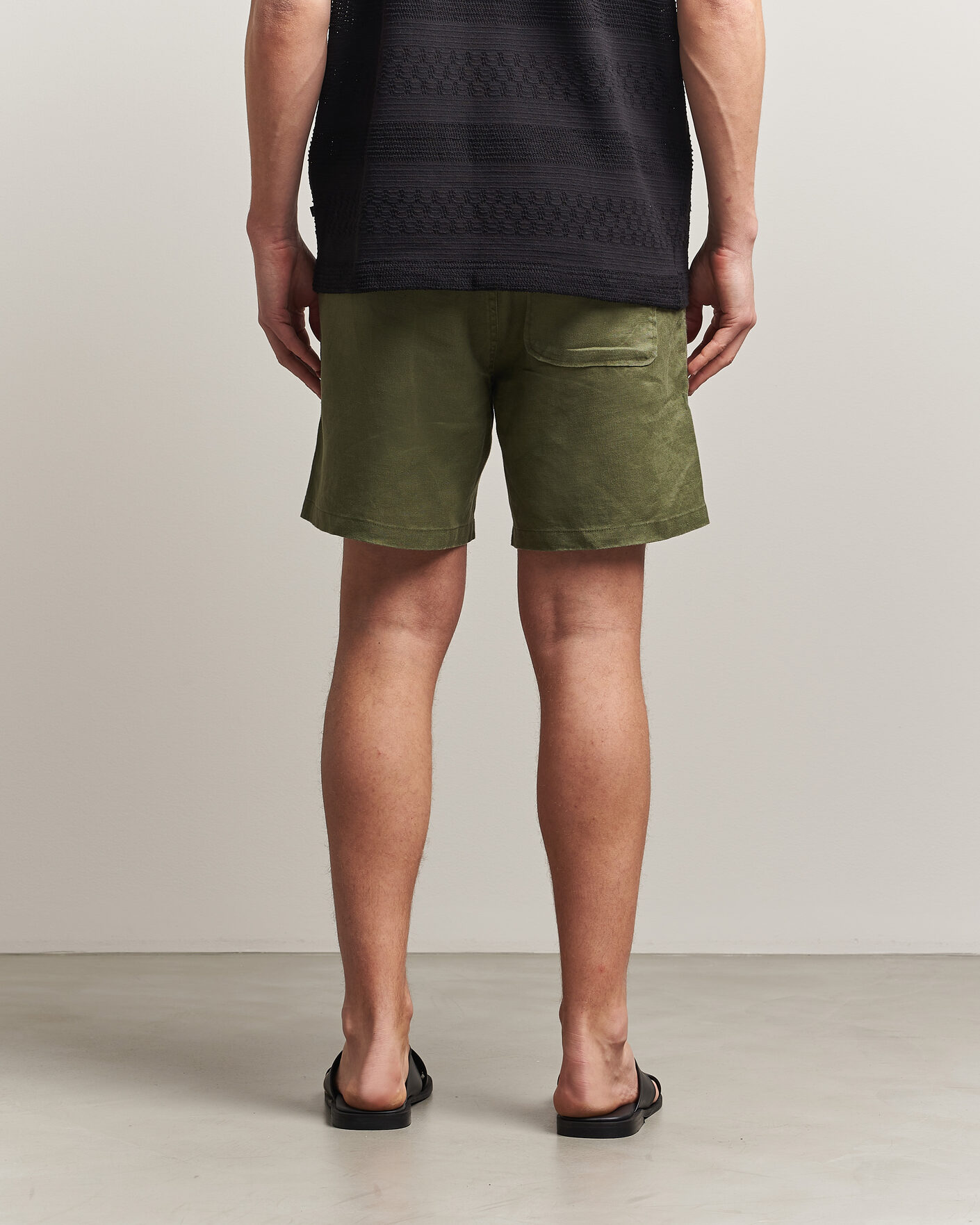 Men | Shorts | Samsøe Samsøe | Jabari Linen Drawstring Shorts Burnt Olive