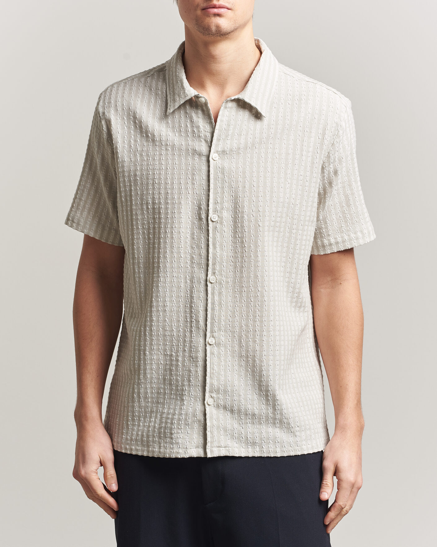 Men | Shirts | Samsøe Samsøe | Avan Structured Short Sleeve Shirt Moonstruck