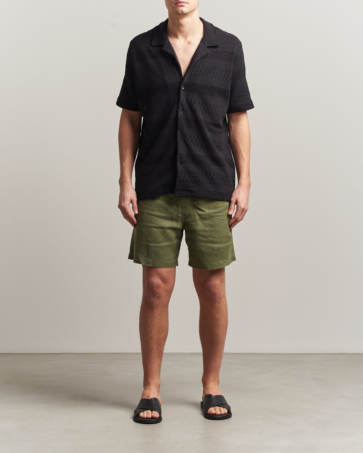 Men | Shirts | Samsøe Samsøe | Martin Knitted Short Sleeve Shirt Black
