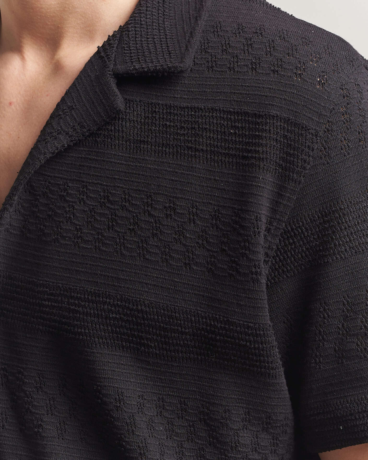 Men | Shirts | Samsøe Samsøe | Martin Knitted Short Sleeve Shirt Black
