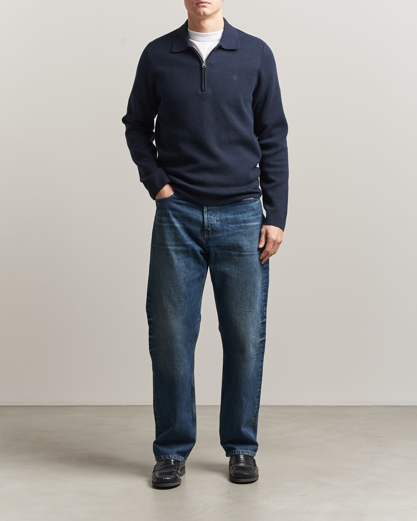 Men | Sweaters & Knitwear | Samsøe Samsøe | Guna Half Zip Salute Navy