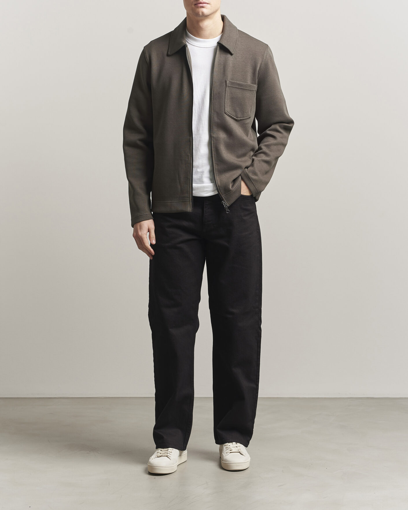 Men | Sweaters & Knitwear | Samsøe Samsøe | Hannes Full Zip Black Olive