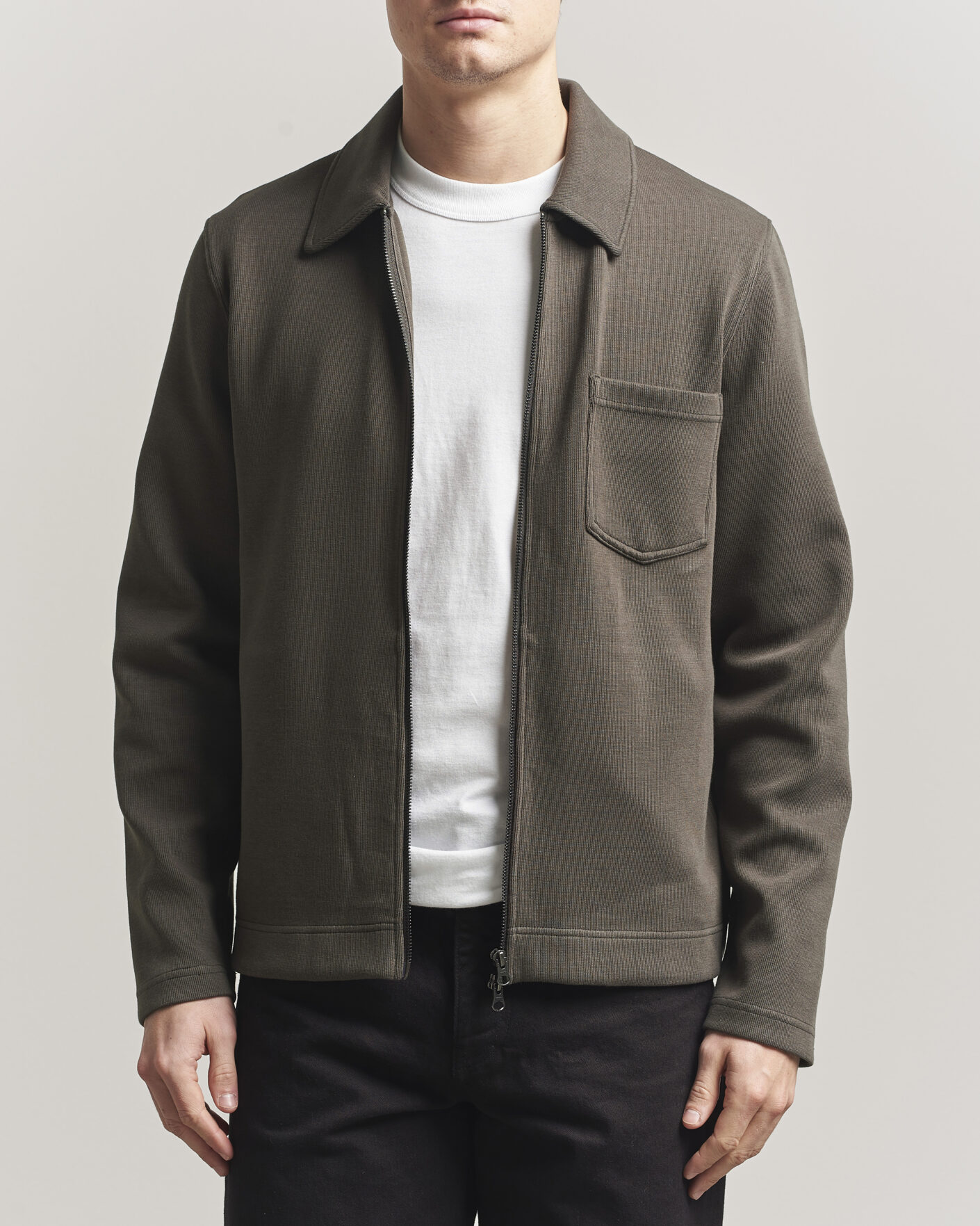 Men | Sweaters & Knitwear | Samsøe Samsøe | Hannes Full Zip Black Olive