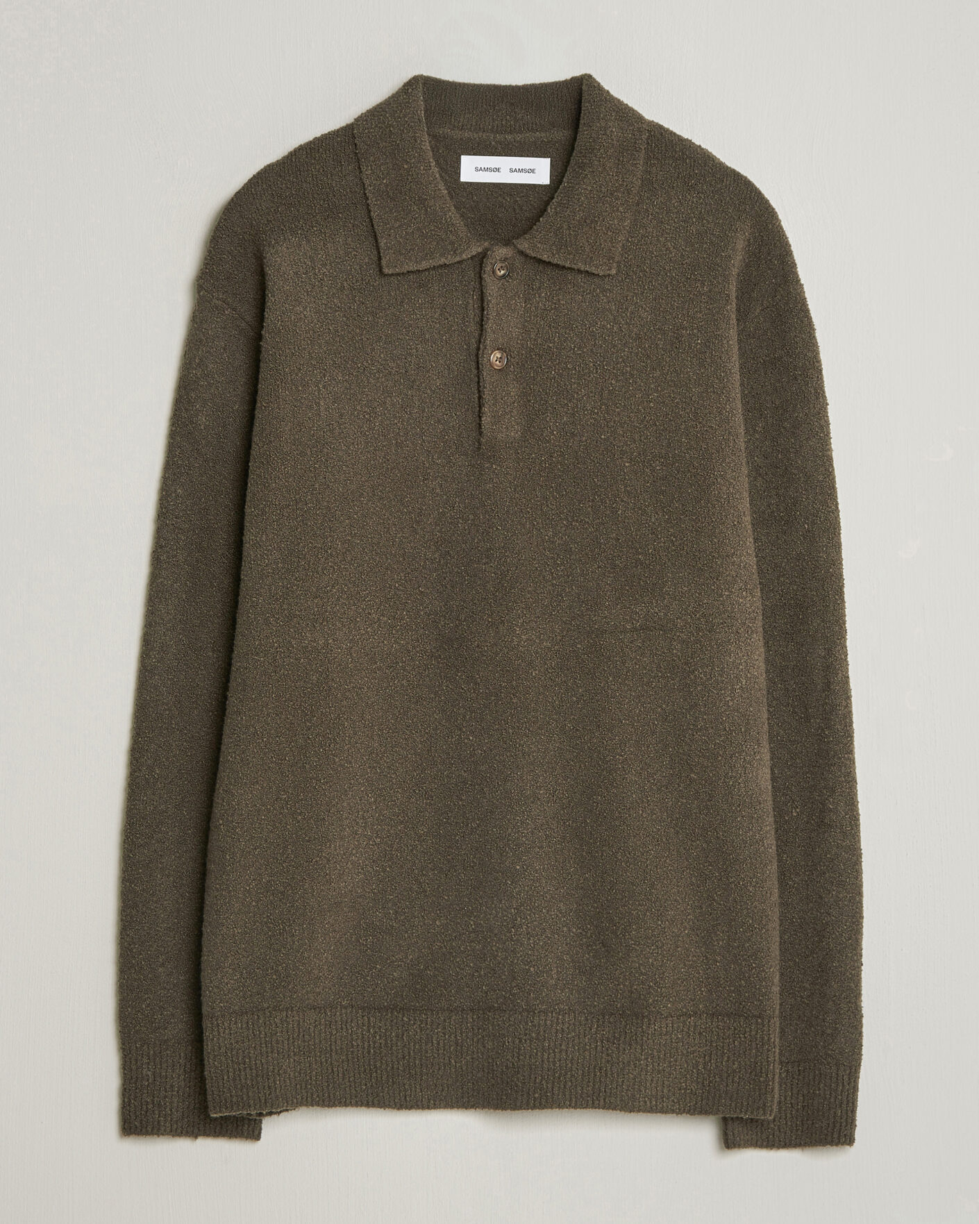 Men | Sweaters & Knitwear | Samsøe Samsøe | Nino Knitted Polo Black Olive