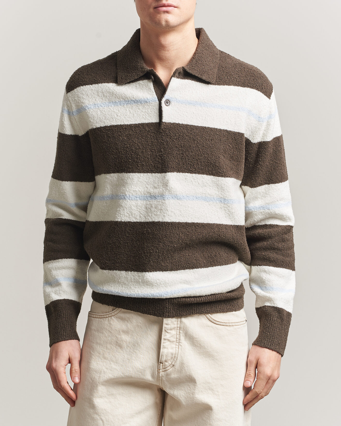 Men | Sweaters & Knitwear | Samsøe Samsøe | Nino Knitted Polo Black Olive/White