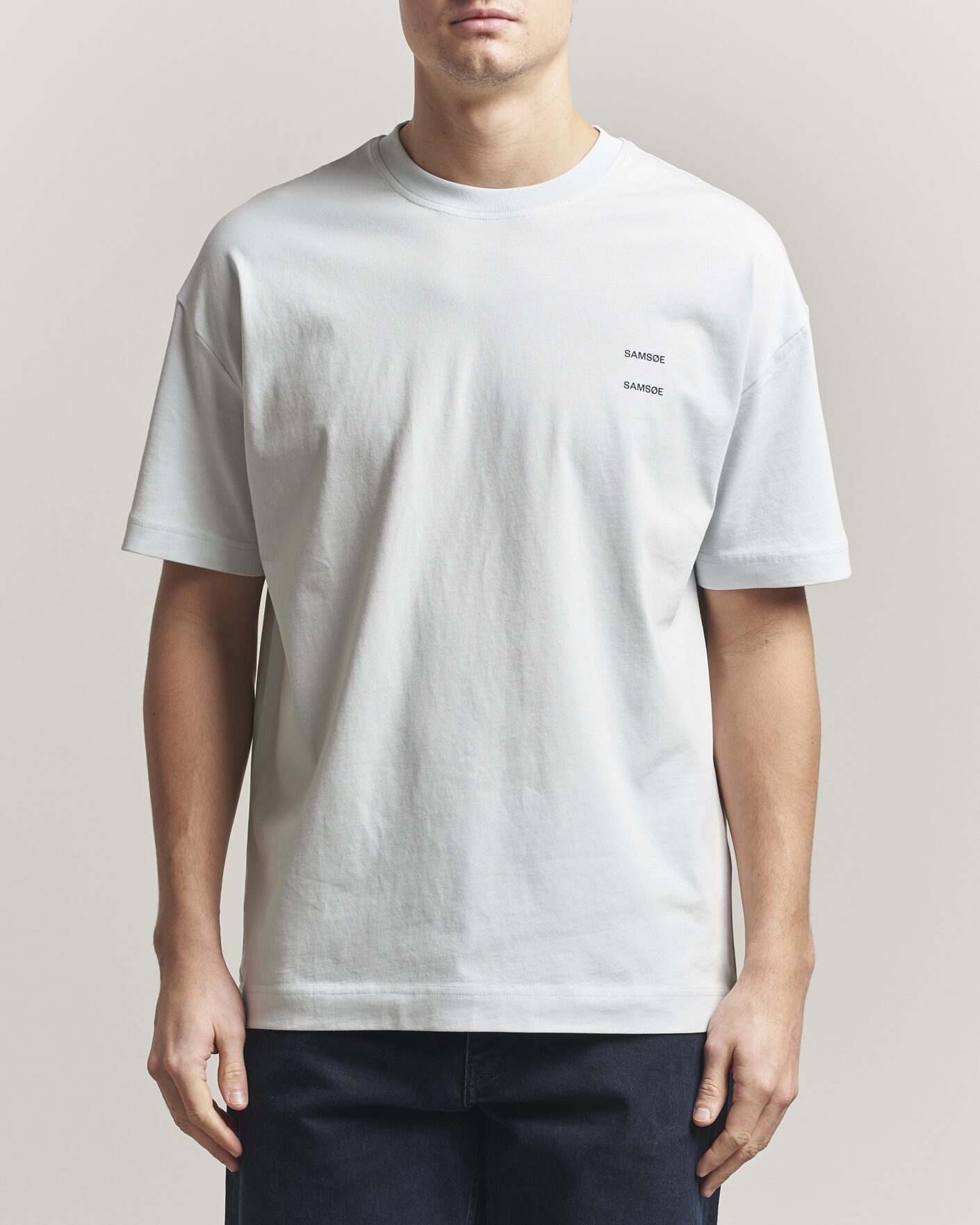Men | T-Shirts | Samsøe Samsøe | Joel Organic Cotton T-Shirt Skywriting